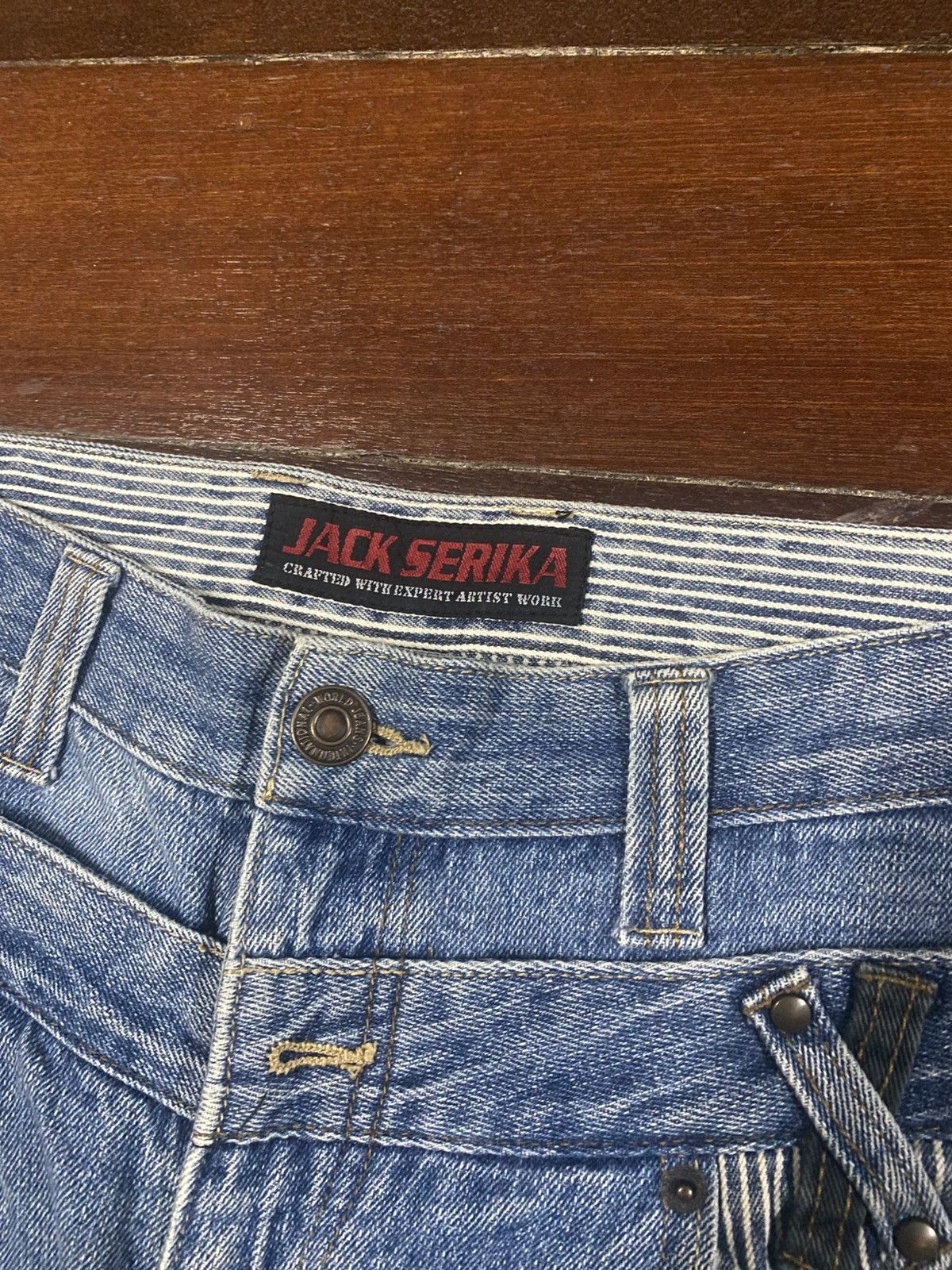 Japanese Brand Rare Jack Serika Double Waist Punk Style Japan Jeans Size US 34 / EU 50 - 7 Thumbnail