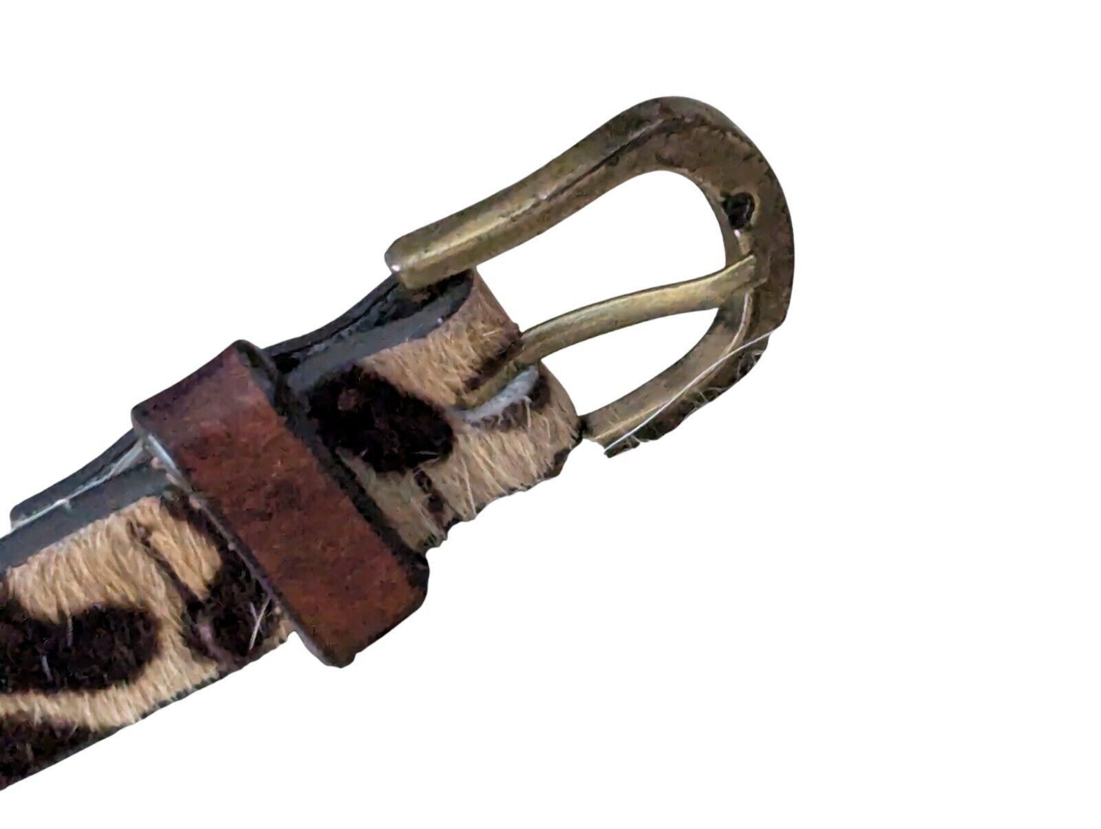 Gap Gap Leopard Print Small Cow Leather Belt Womens Brown Beige Size ONE SIZE - 3 Thumbnail