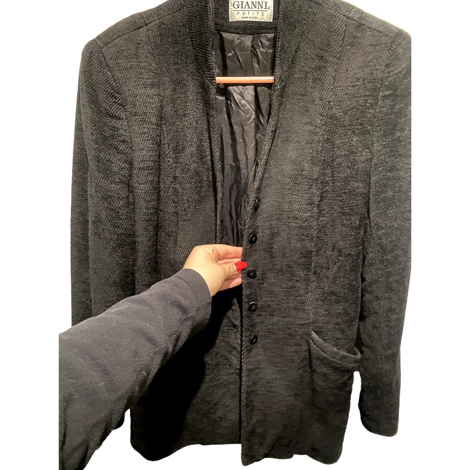 Other Vintage Women Gianni Petite Sport Jacket Textured Blazer 8 Size M / US 6-8 / IT 42-44 - 3 Thumbnail