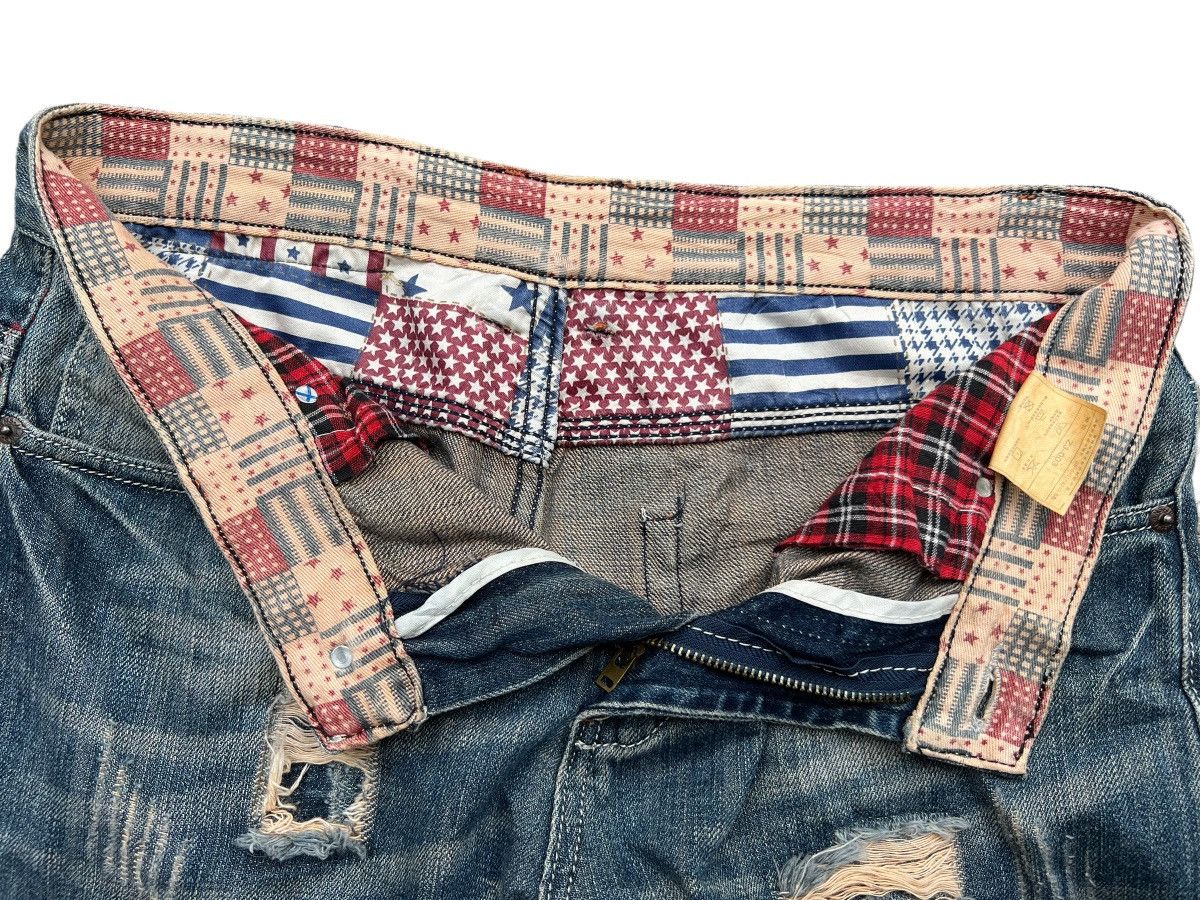 Japanese Brand Japan Distressed Patchwork Mudwash Denim Jeans 33x28 Size US 33 - 9 Thumbnail