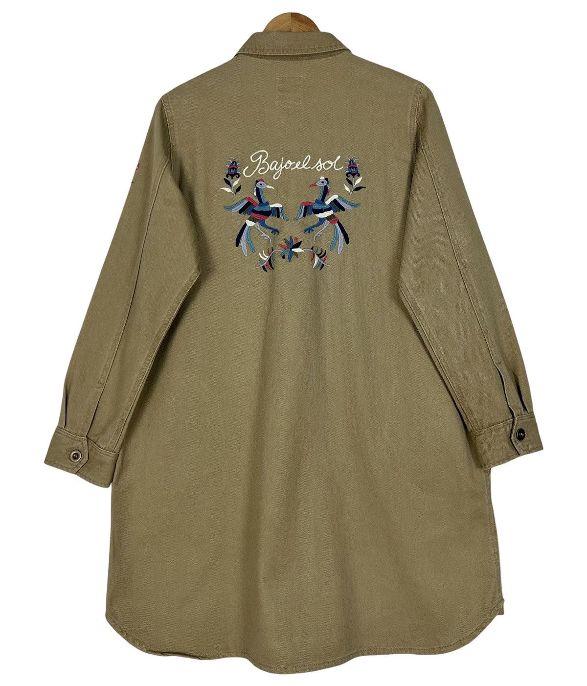 Mexicana Vintage Boho Folk Embroidered Longline Work Shirt Size L / US 10 / IT 46 - 1 Thumbnail