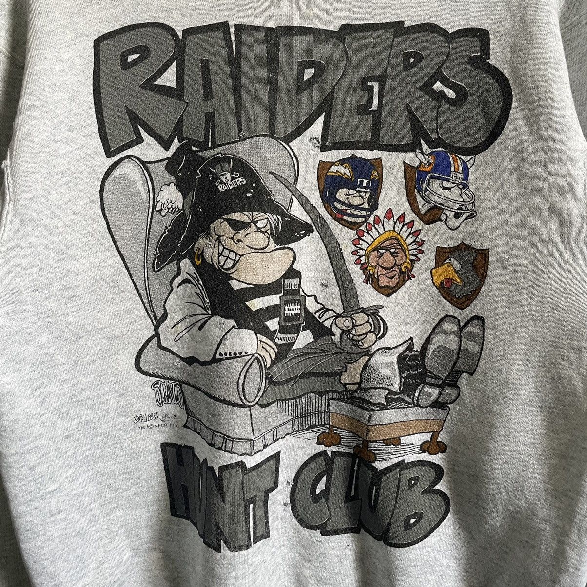 Vintage Vintage 90's Raiders Crewneck Sweatshirt Size US M / EU 48-50 / 2 - 2 Thumbnail