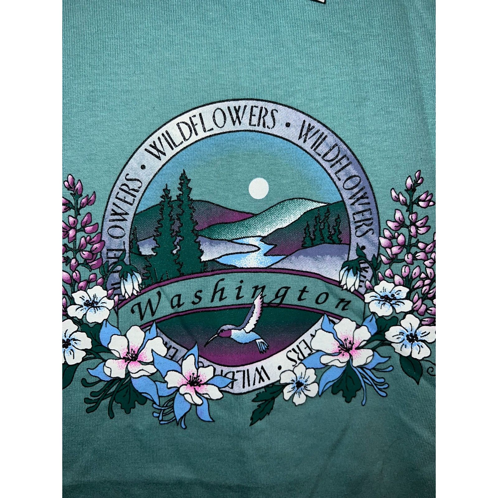 Jerzees Vintage Washington Shirt Wildflowers Wild Flowers Tee 90s M Size US M / EU 48-50 / 2 - 2 Thumbnail