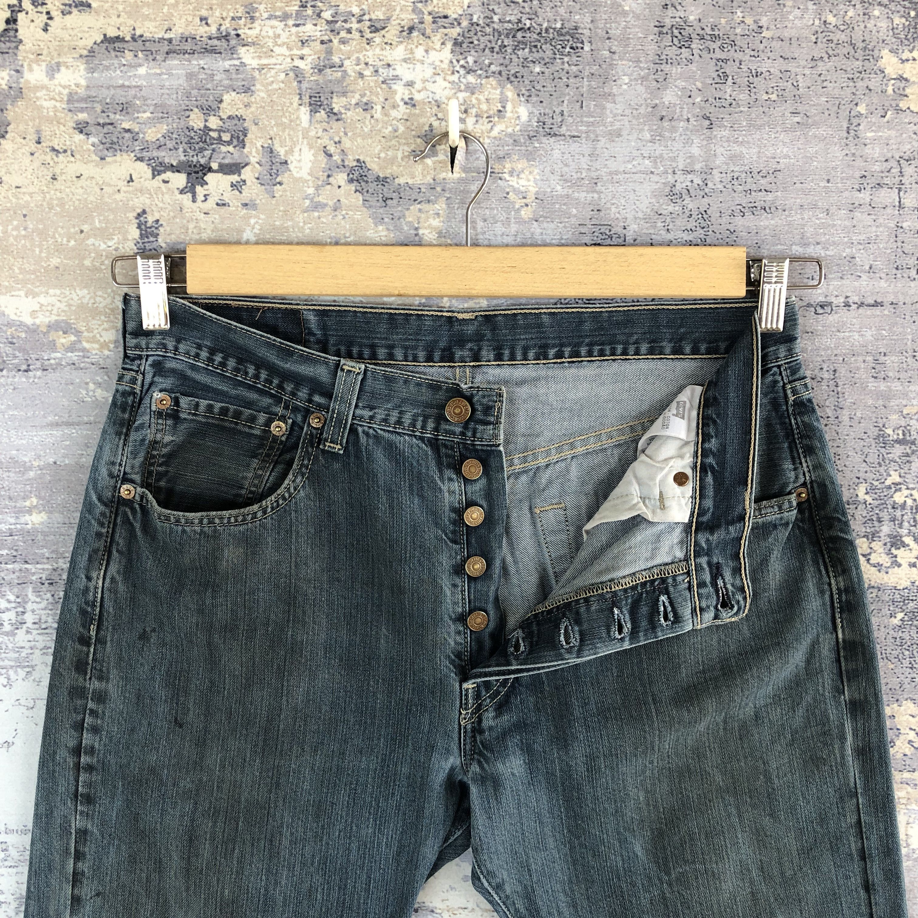 Levi's Vintage Y2K Levis 501 Dirty Mud Jeans Levi's Faded Denim Size US 32 / EU 48 - 6 Thumbnail