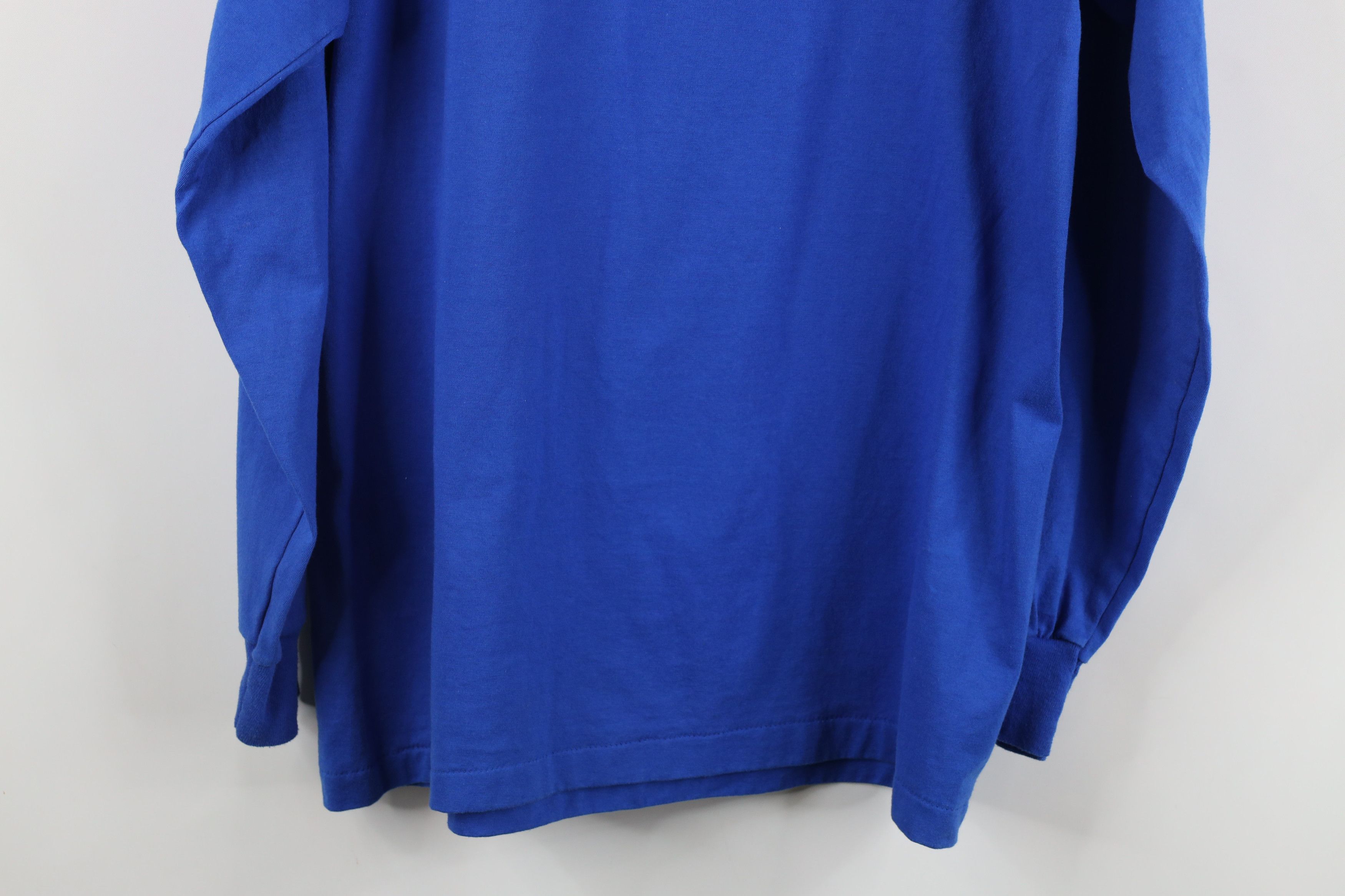 Vintage Vintage 90s Streetwear Long Sleeve T-Shirt Blue Cotton USA Size US L / EU 52-54 / 3 - 8 Thumbnail
