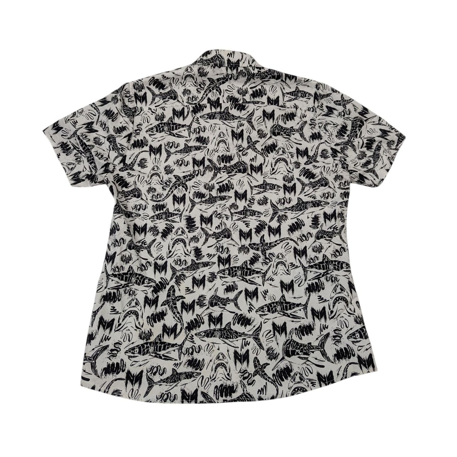 Other Marcel Von Berlin Shark Print Button Up Shirt Black White Size US XL / EU 56 / 4 - 2 Thumbnail