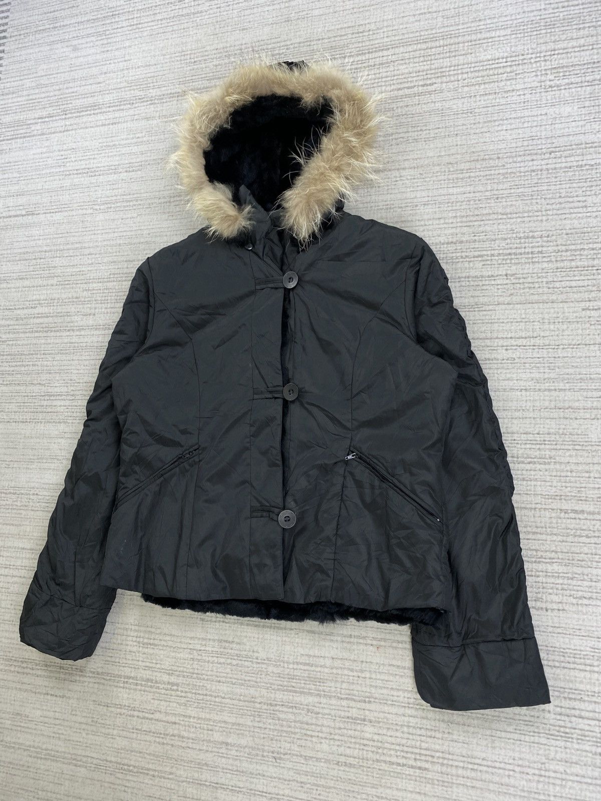 Beauty Beast × Japanese Brand × Vintage Vintage Rosace Cropped Faux Fur Hoodie Jacket Size US M / EU 48-50 / 2 - 4 Thumbnail