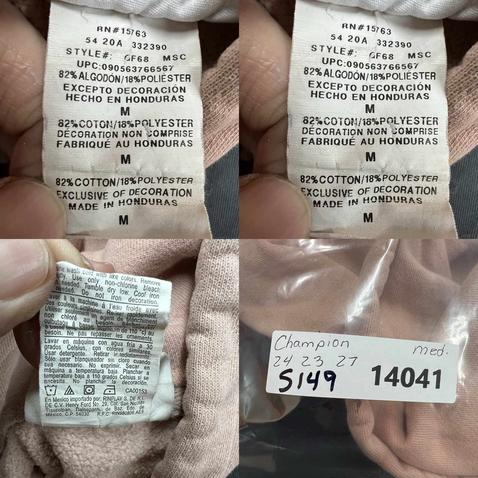 Champion VINTAGE Champion Reverse Weave Hoodie Shirt Mens M Pink 90s Sports Pullover Reversible Size US M / EU 48-50 / 2 - 8 Thumbnail