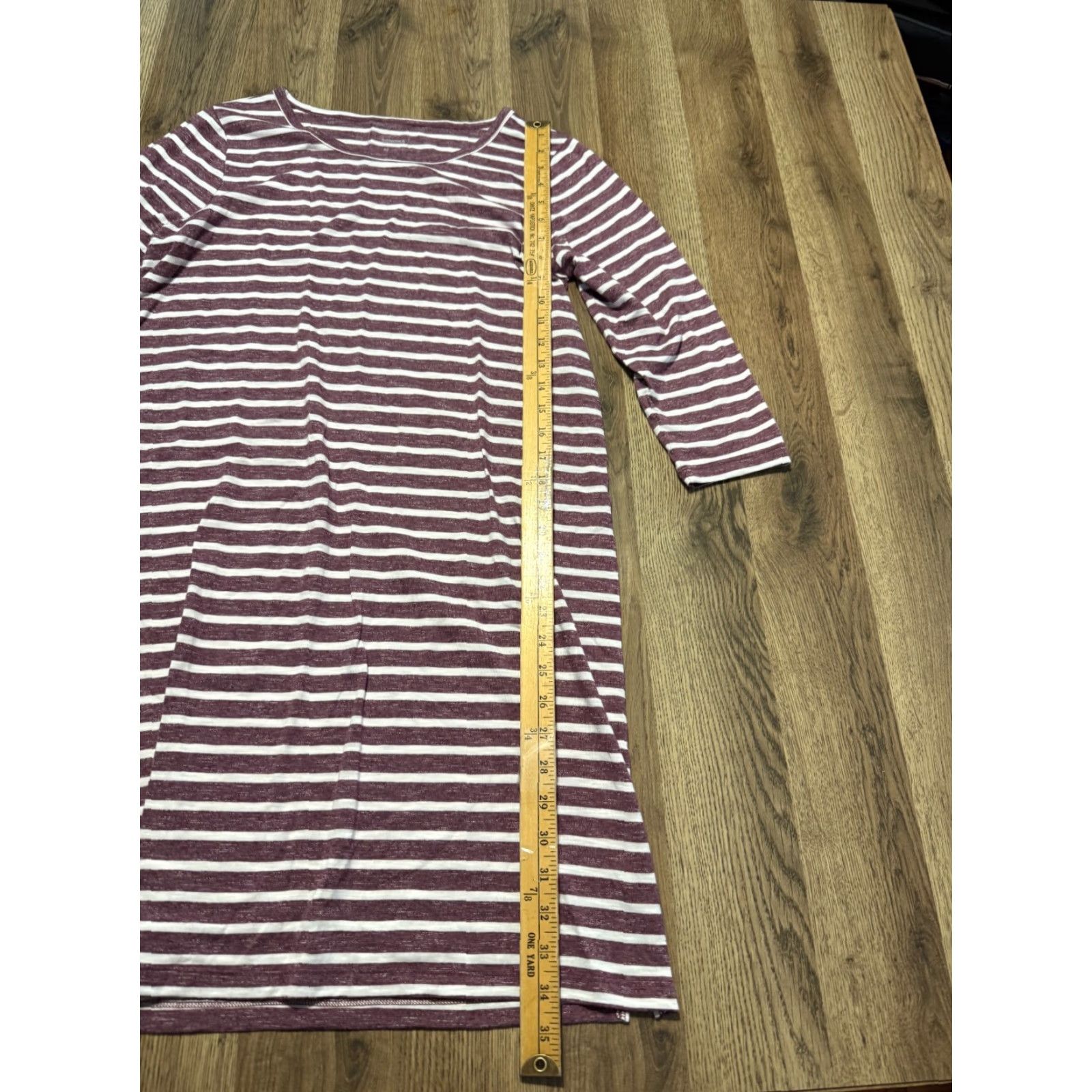 Vintage Sonoma Dress Women's Medium Purple White Striped Long Sleeve Dress Size M / US 6-8 / IT 42-44 - 7 Thumbnail