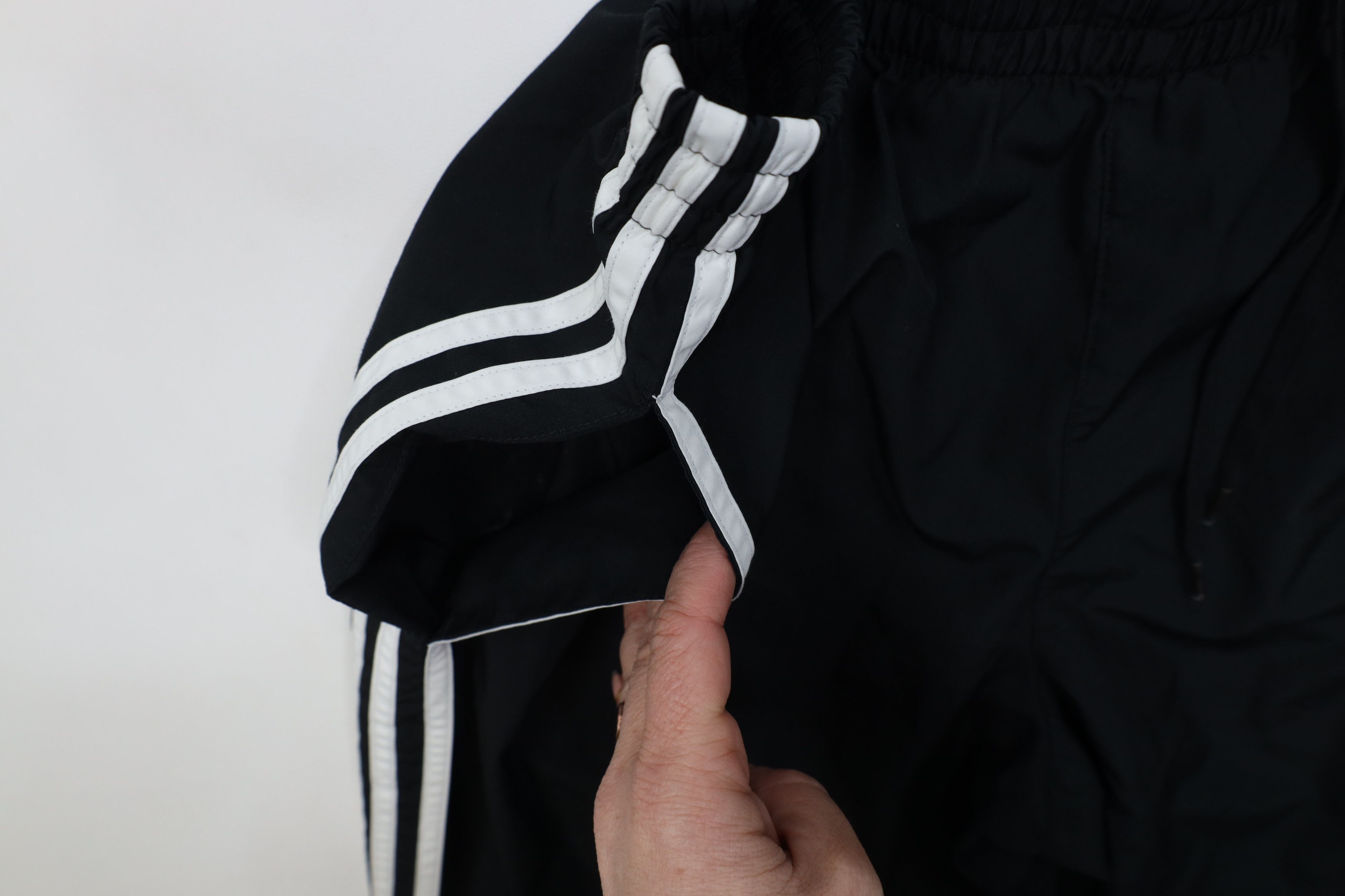 Adidas Vintage Y2K Adidas Lined Wide Leg Windbreaker Pants Black Size US 32 / EU 48 - 9 Thumbnail