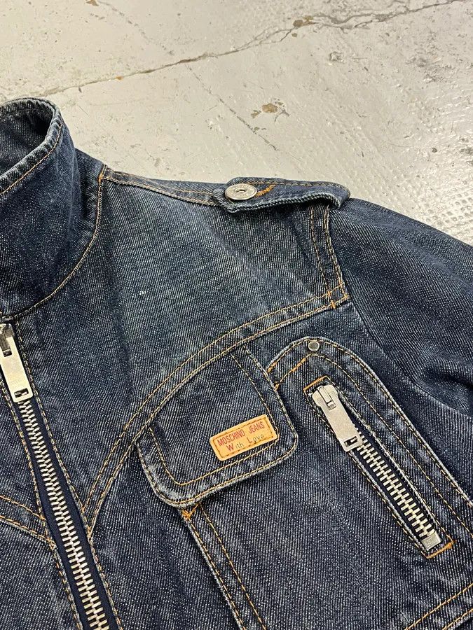 Moschino 2000s Moschino Multi-Zip Blue Worker Denim Jacket Size US M / EU 48-50 / 2 - 7 Thumbnail