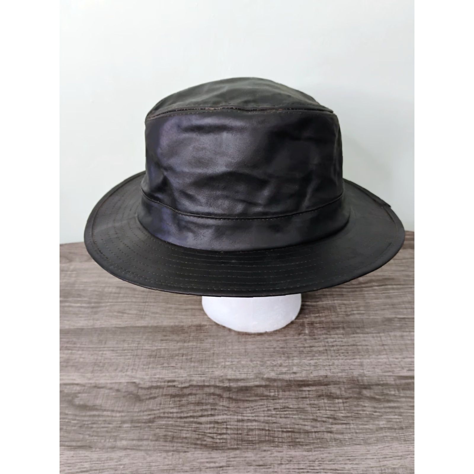 Vintage VINTAGE Henschel Hat Outback Cowboy Camo Hunting Western Rugged Outdoor XL Brown Otter Waxed Cotton blend Fedora Men Size ONE SIZE - 3 Thumbnail