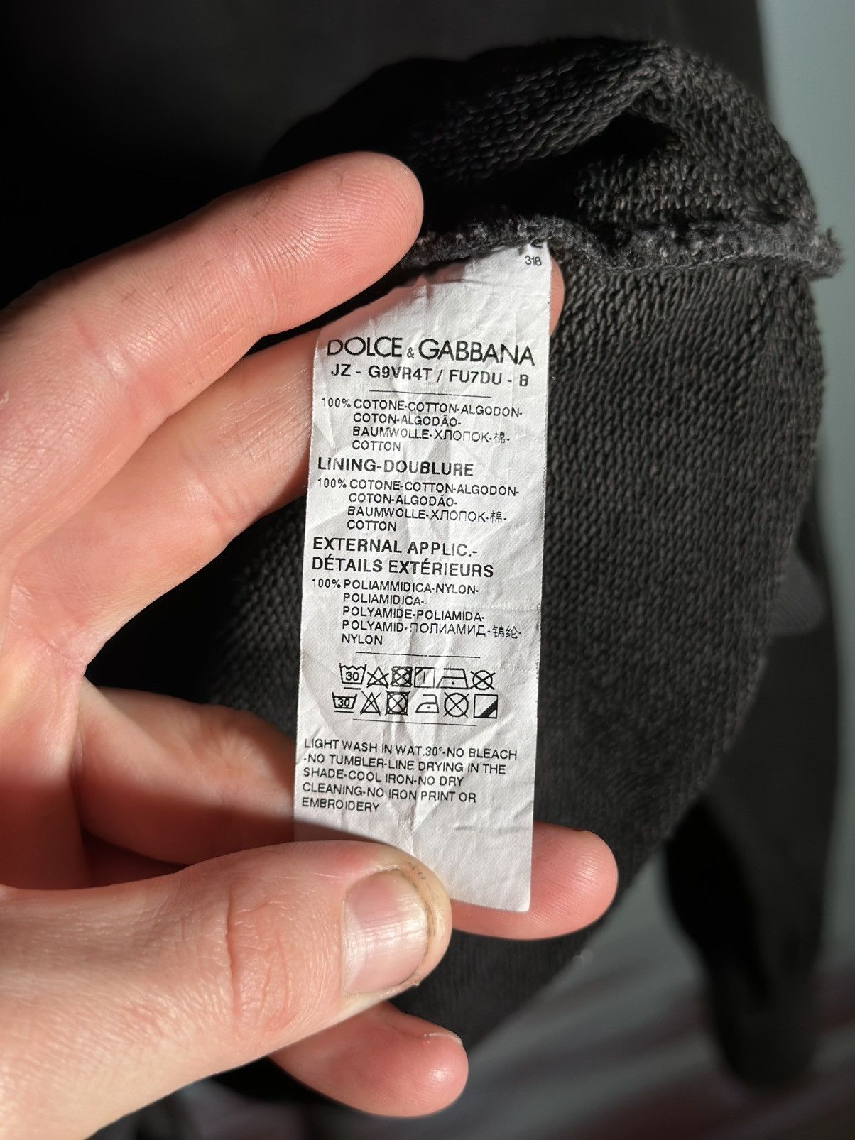 Dolce & Gabbana DOLCE & GABBANA Sweater Black Cotton Hooded DG Shield 🔥🔥 Size US S / EU 44-46 / 1 - 17 Thumbnail