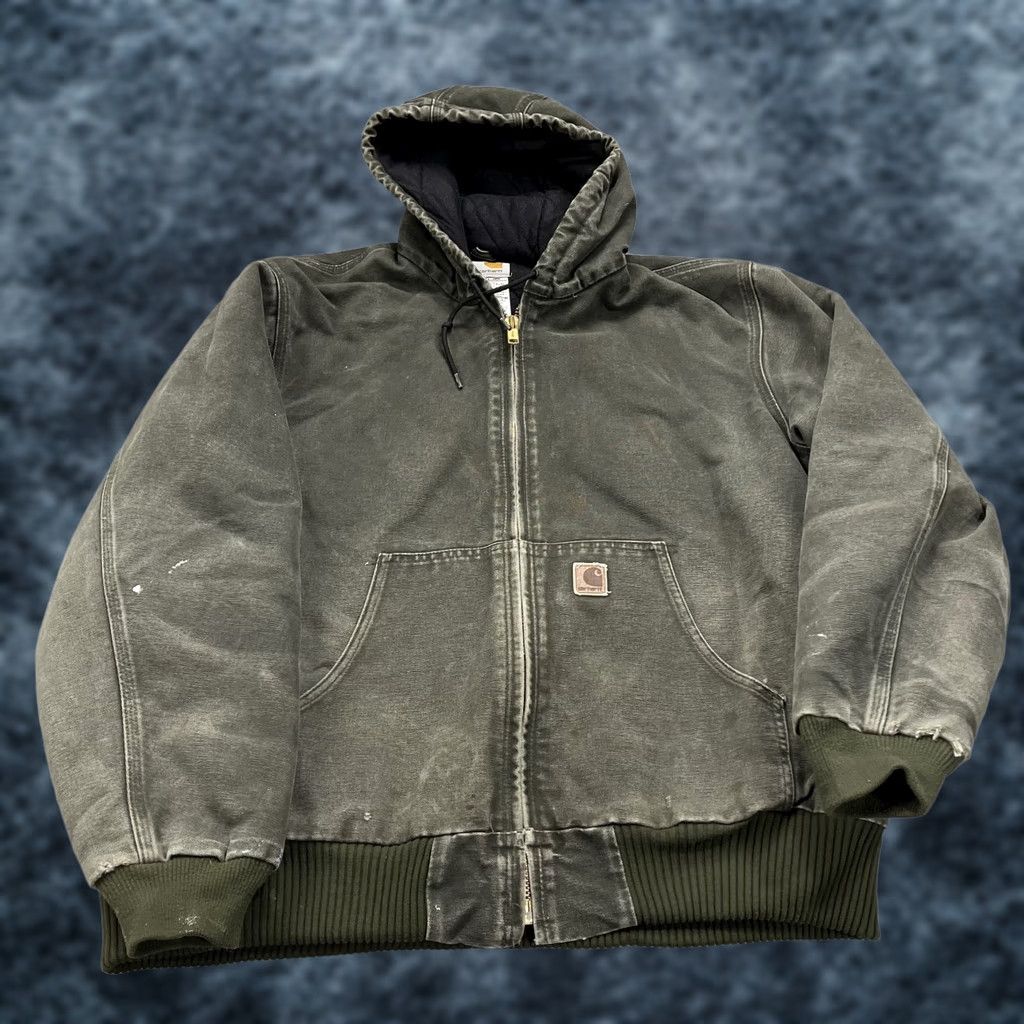 Carhartt VINTAGE Carhartt Jacket Mens XL Green J130 Hooded Distressed Workwear 90s USA Bomber Jacket Mens XS? Size US XL / EU 56 / 4 - 1 Thumbnail