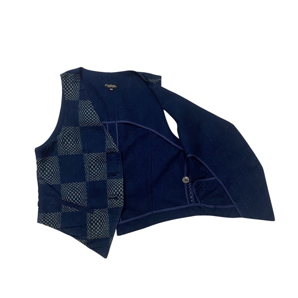 Japanese Brand Sasakura Gensho indigo patchwork vest Size M / US 6-8 / IT 42-44 - 4 Thumbnail