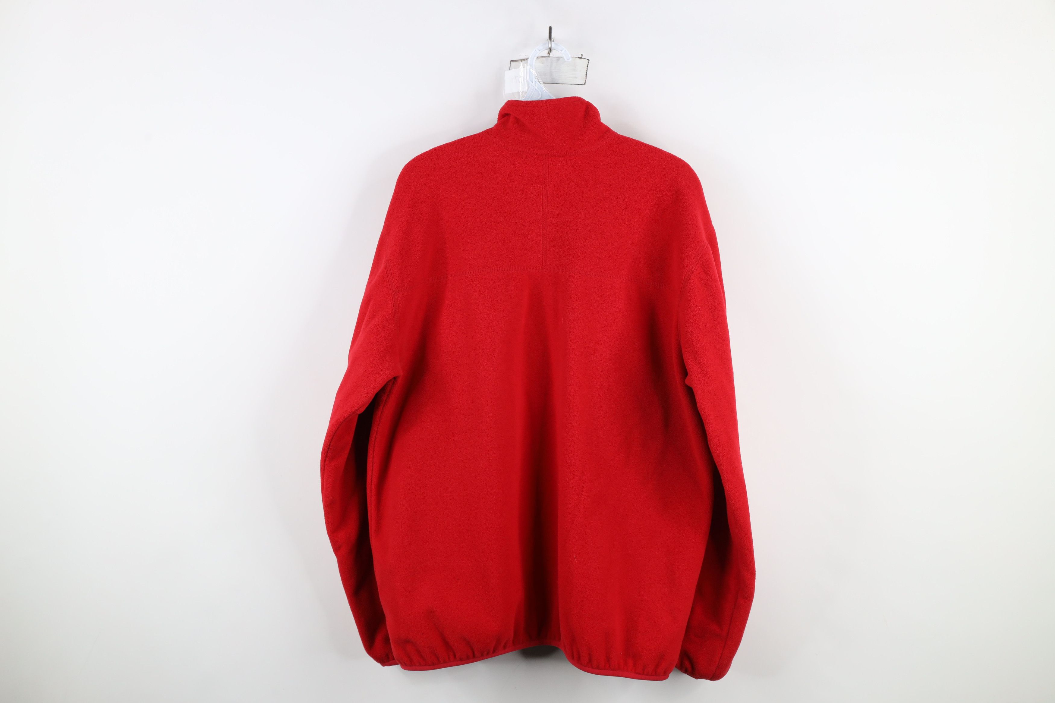 Lands' End × Vintage Vintage 90s Lands End Faded Blank Full Zip Fleece Jacket Red Size US M / EU 48-50 / 2 - 13 Thumbnail