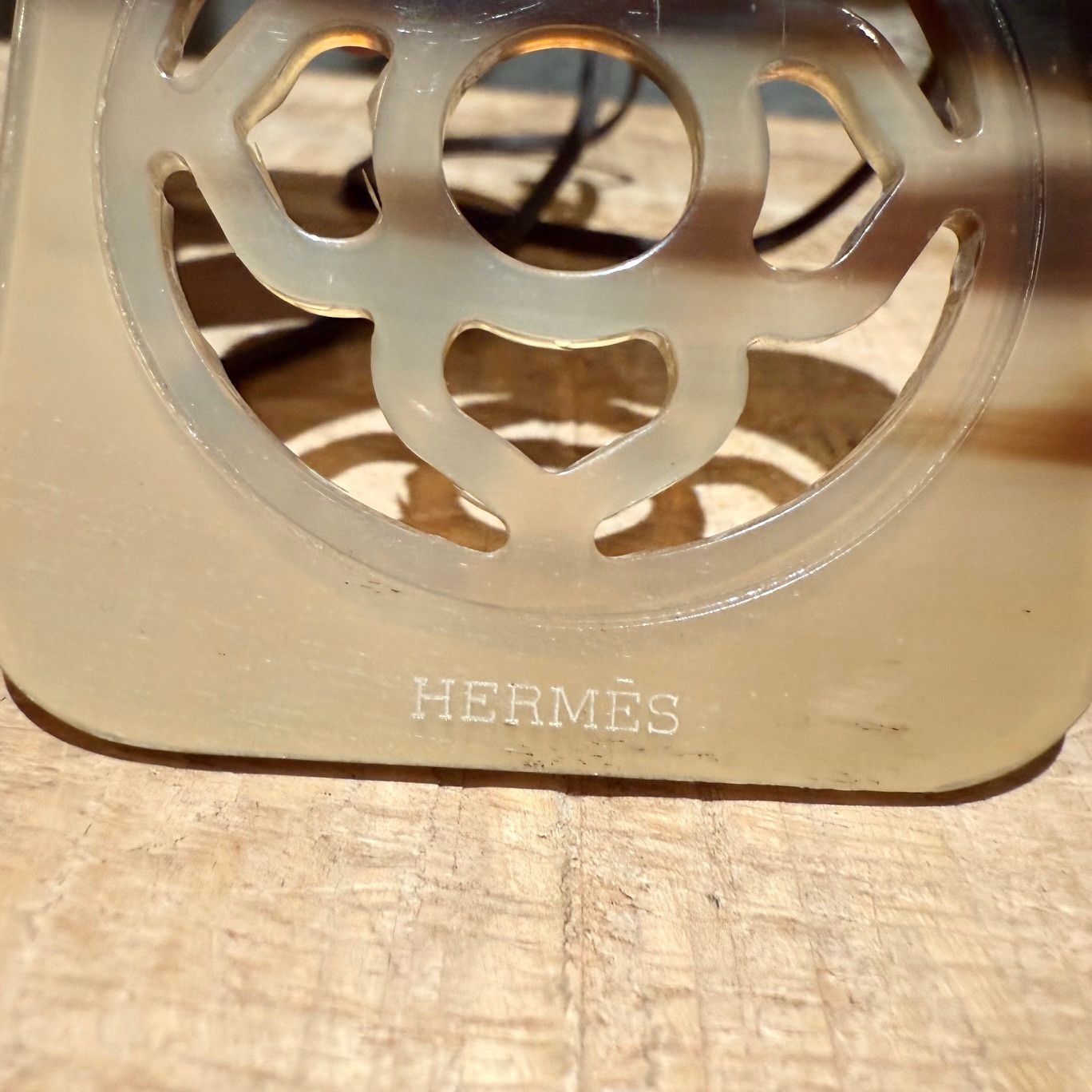 Hermes Hermès Buffalo Horn & Lacquer Pendant Cord Necklace Size ONE SIZE - 4 Thumbnail