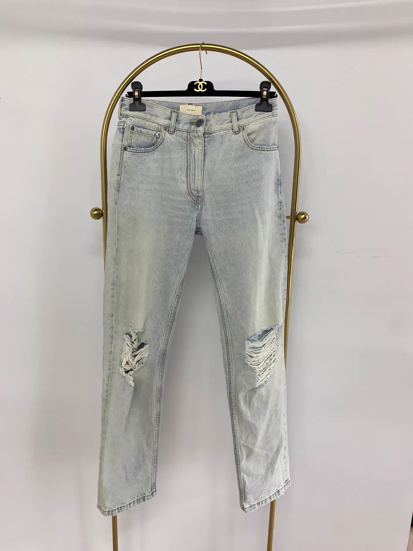The Row The Row Light Wash Distressed Jeans 0 New Size 25" / US 0 / IT 36 - 1 Thumbnail