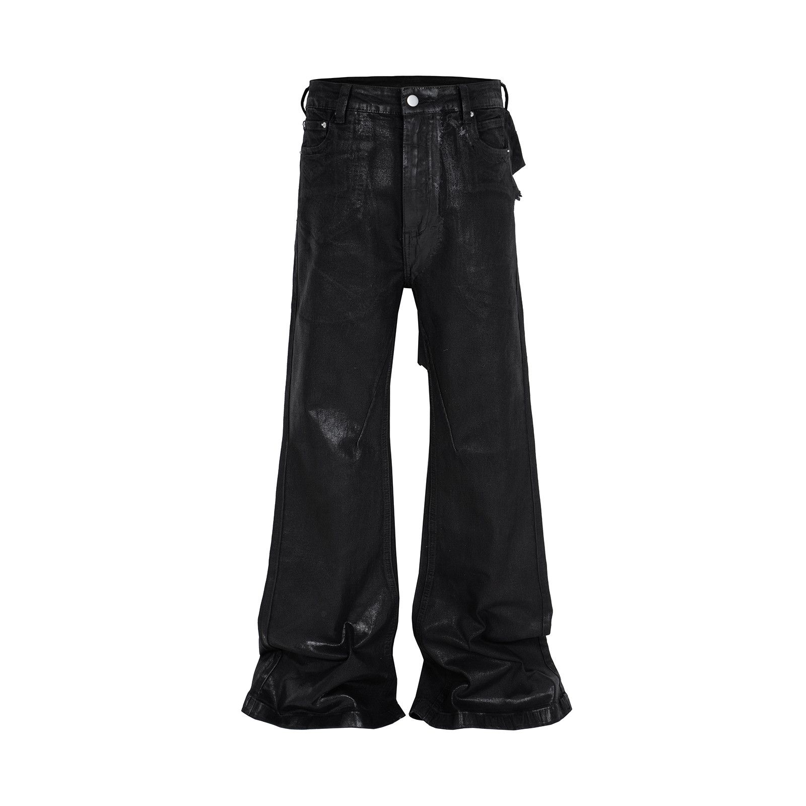 Japanese Brand × Jean Y2k Streetwear Wax Leather Stretch Jeans Size US 29 - 2 Thumbnail
