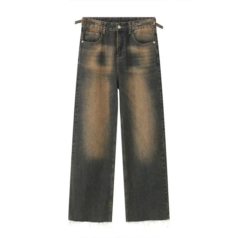 Japanese Brand Retro straight leg high street fringed jeans Size US 32 / EU 48 - 4 Thumbnail