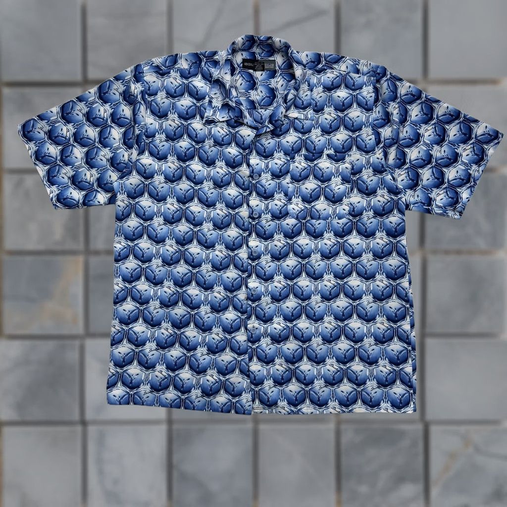 Southpole Southpole Shirt Mens L Blue Geometric Short Sleeve Button Up Casual Summer Size US L / EU 52-54 / 3 - 1 Thumbnail