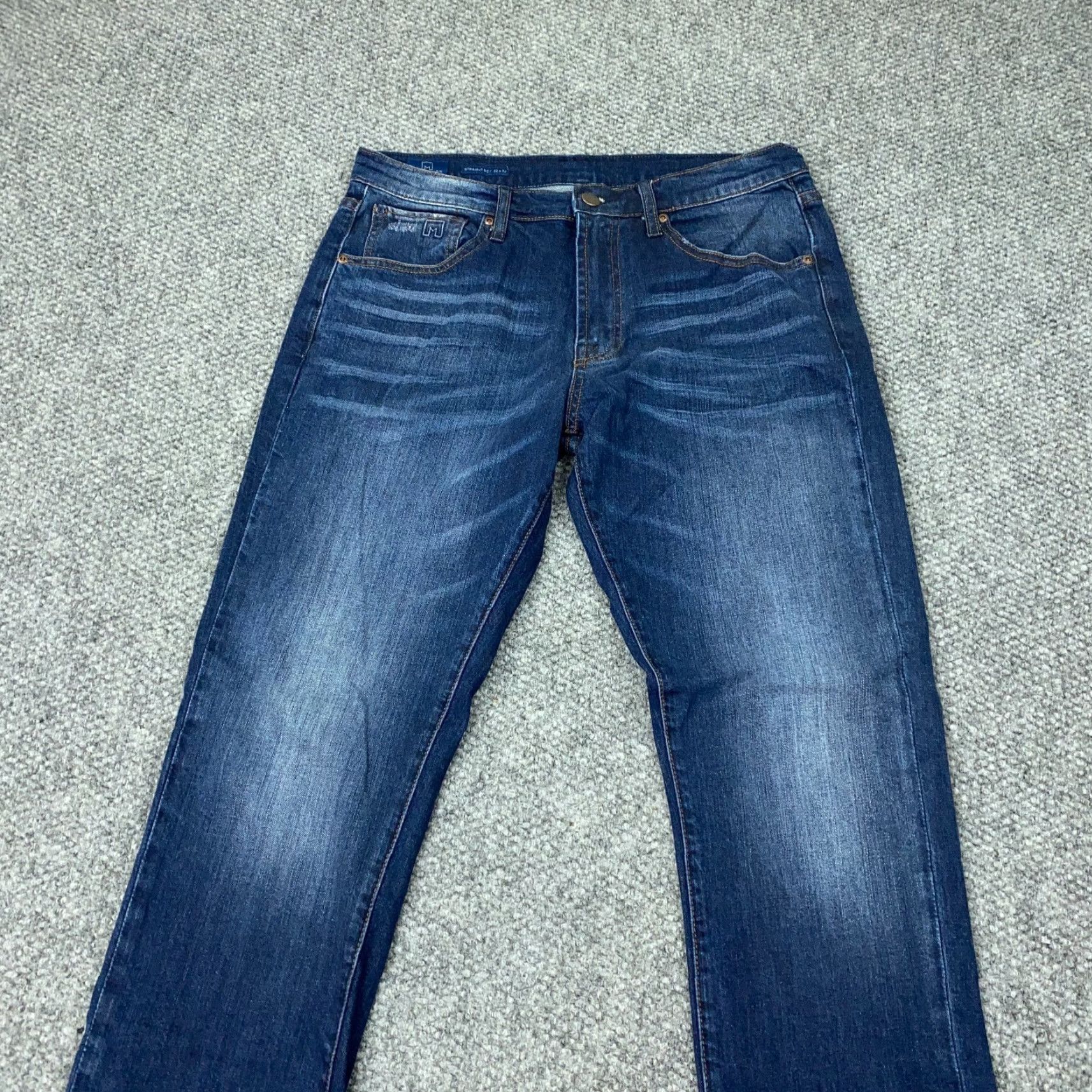Vintage Michael Strahan M Collection Jeans Mens Blue 32x32 Faded Straight Fit Stretch Size US 33 - 2 Thumbnail