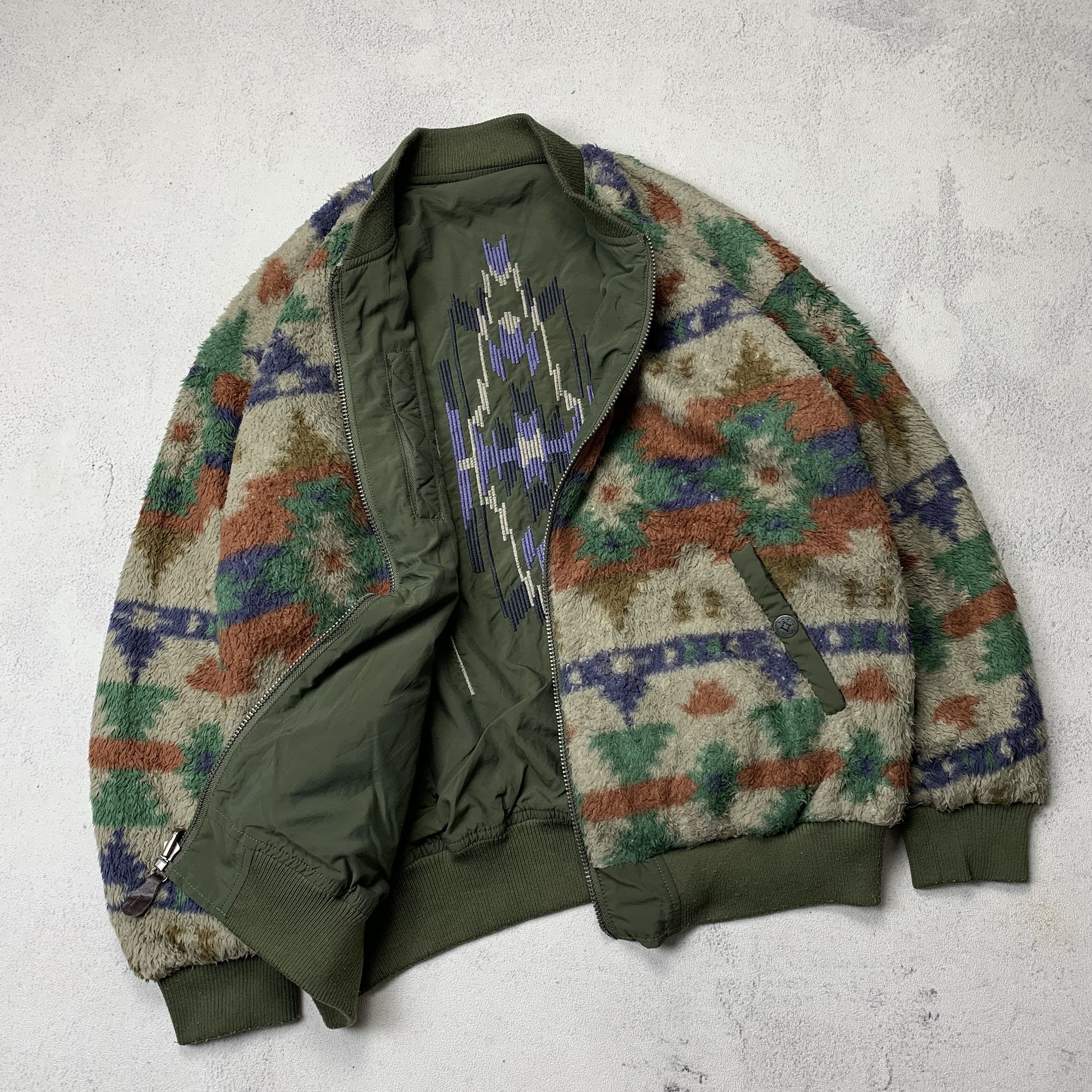 Japanese Brand Reversible TITICACA Bomber Jacket Navajo Size US M / EU 48-50 / 2 - 1 Thumbnail