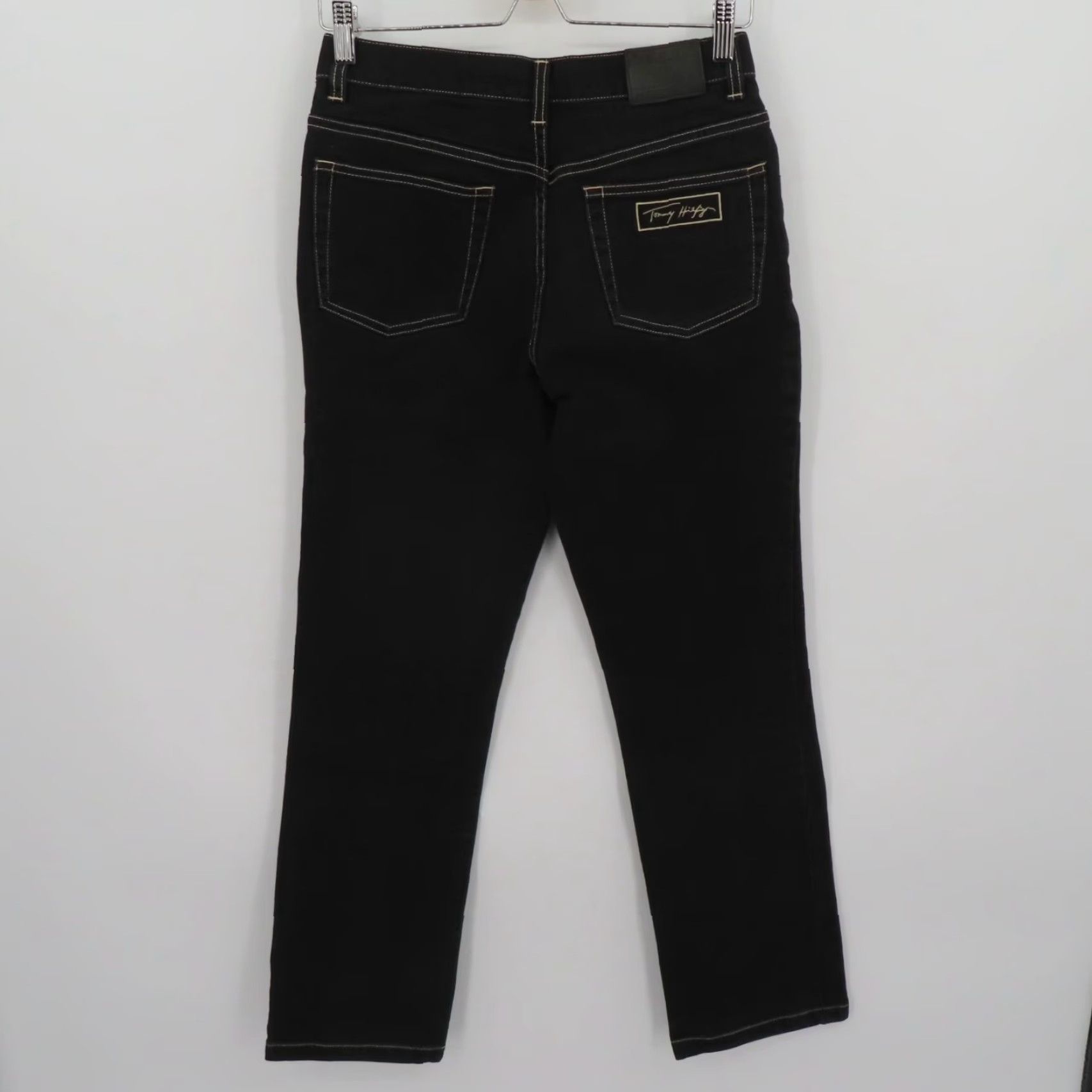 Tommy Hilfiger VINTAGE Tommy Hilfiger Women Jeans Denim 5-Pocket Black Embroidered Pocket Cotton Blend 6 Straight N Womens Size 28" / US 6 / IT 42 - 5 Thumbnail
