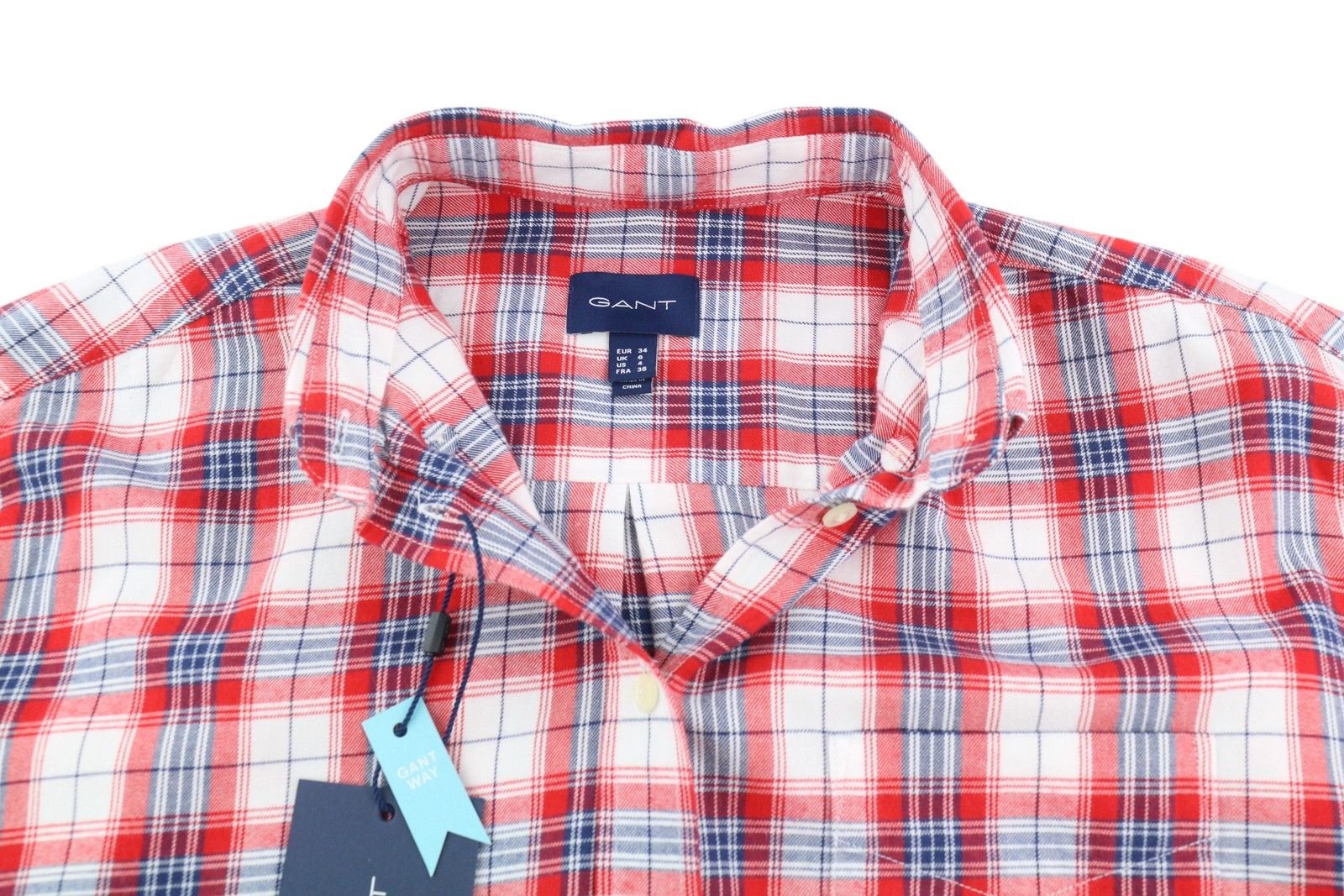 Gant FLANNEL CHECK EU34 Button-Down Colourful Shirt 84988 Size XS / US 0-2 / IT 36-38 - 4 Thumbnail