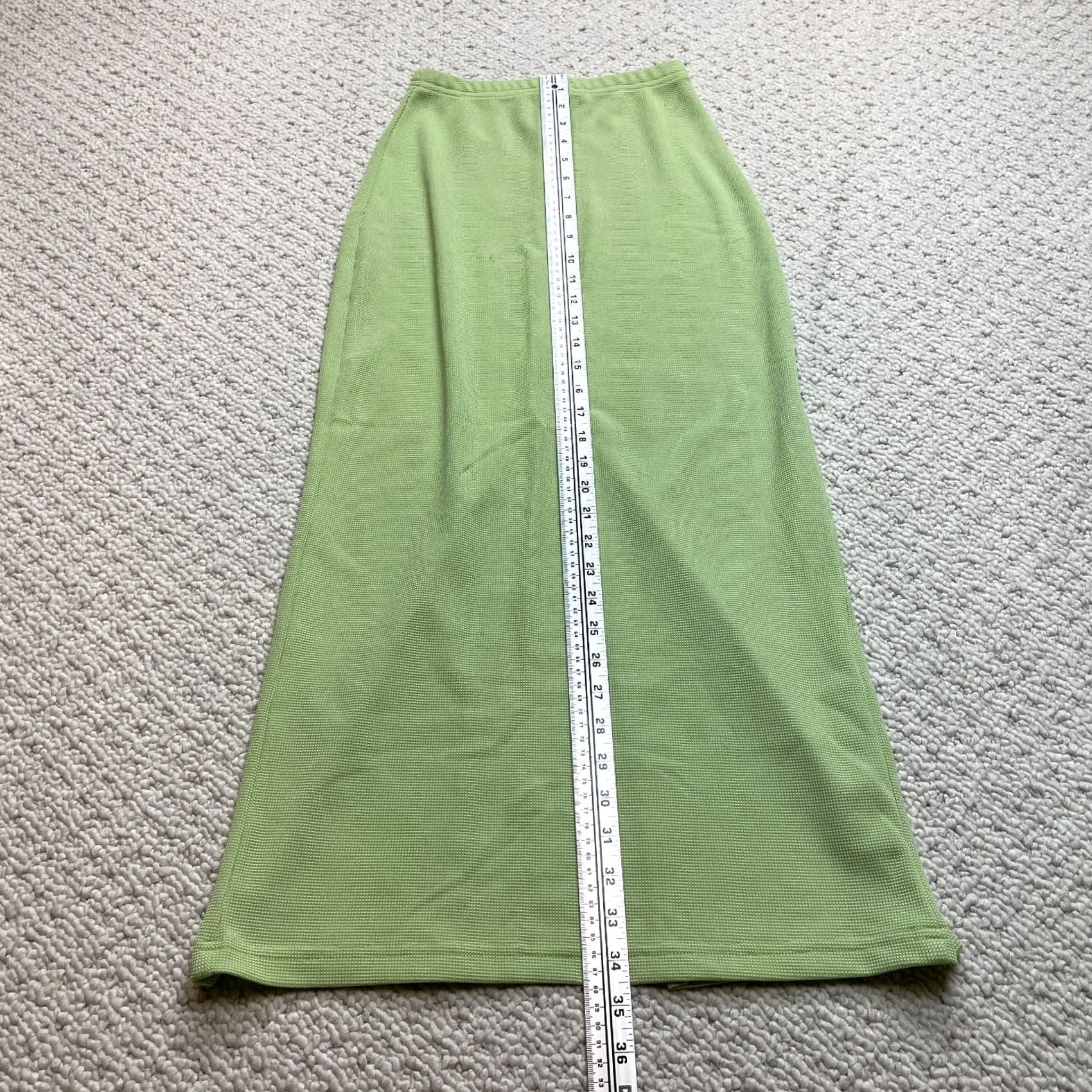 Vintage VINTAGE The Original Maxi Skirt Womens S Green Stretch Elastic Waist Long Polyester Skirt Women Green Maxi Vintage Size 28" / US 6 / IT 42 - 2 Thumbnail