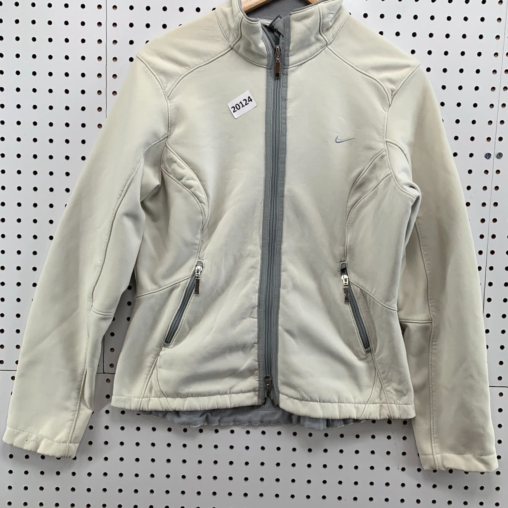 Nike VINTAGE Nike Fleece Full Zip Jacket Womens Medium Pockets Size M Ivory Jersey Size M / US 6-8 / IT 42-44 - 5 Thumbnail