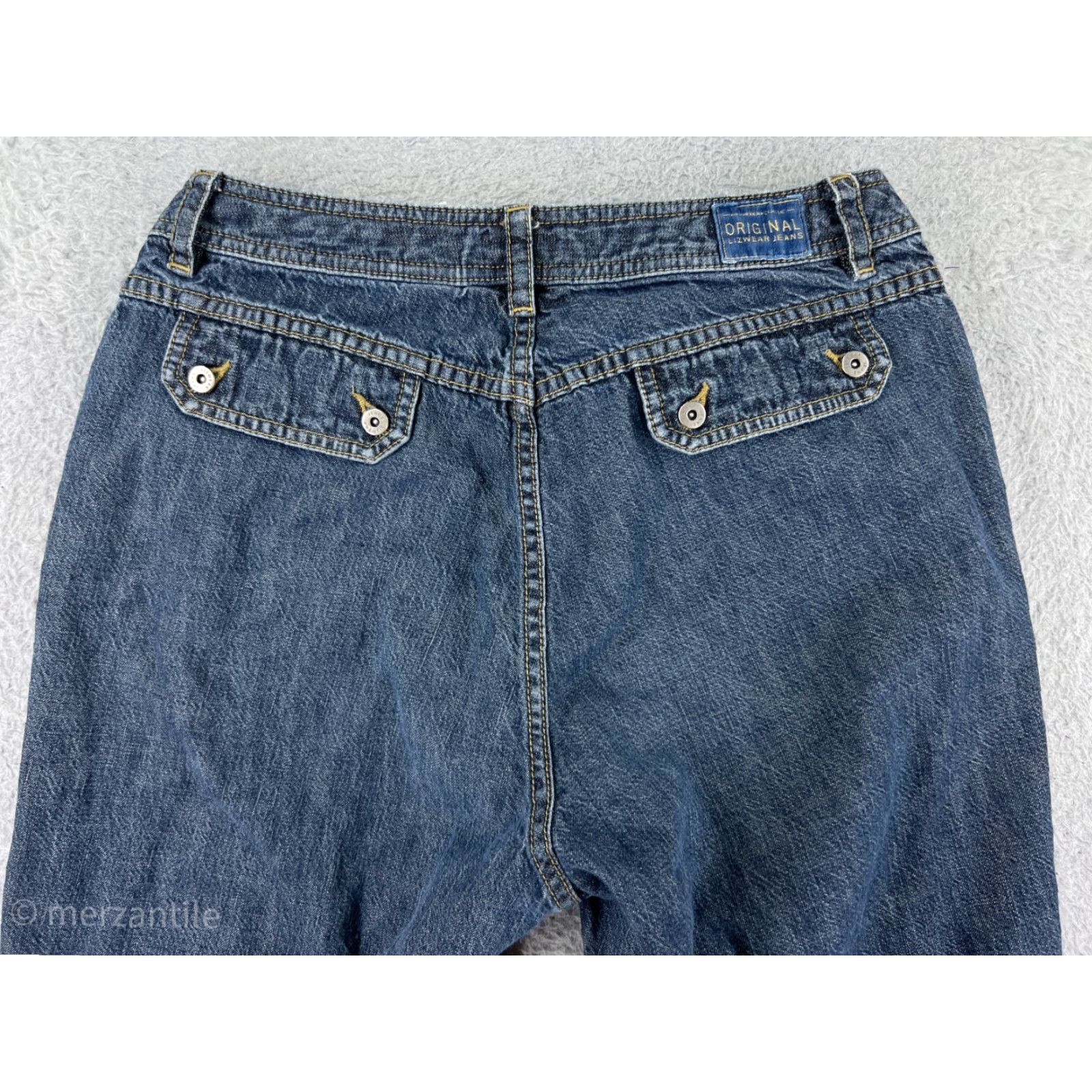 Liz Claiborne Liz Claiborne Jeans Womens 8 Blue Denim Straight Tabitha Capri 100% Cotton Size 30" / US 8 / IT 44 - 4 Thumbnail