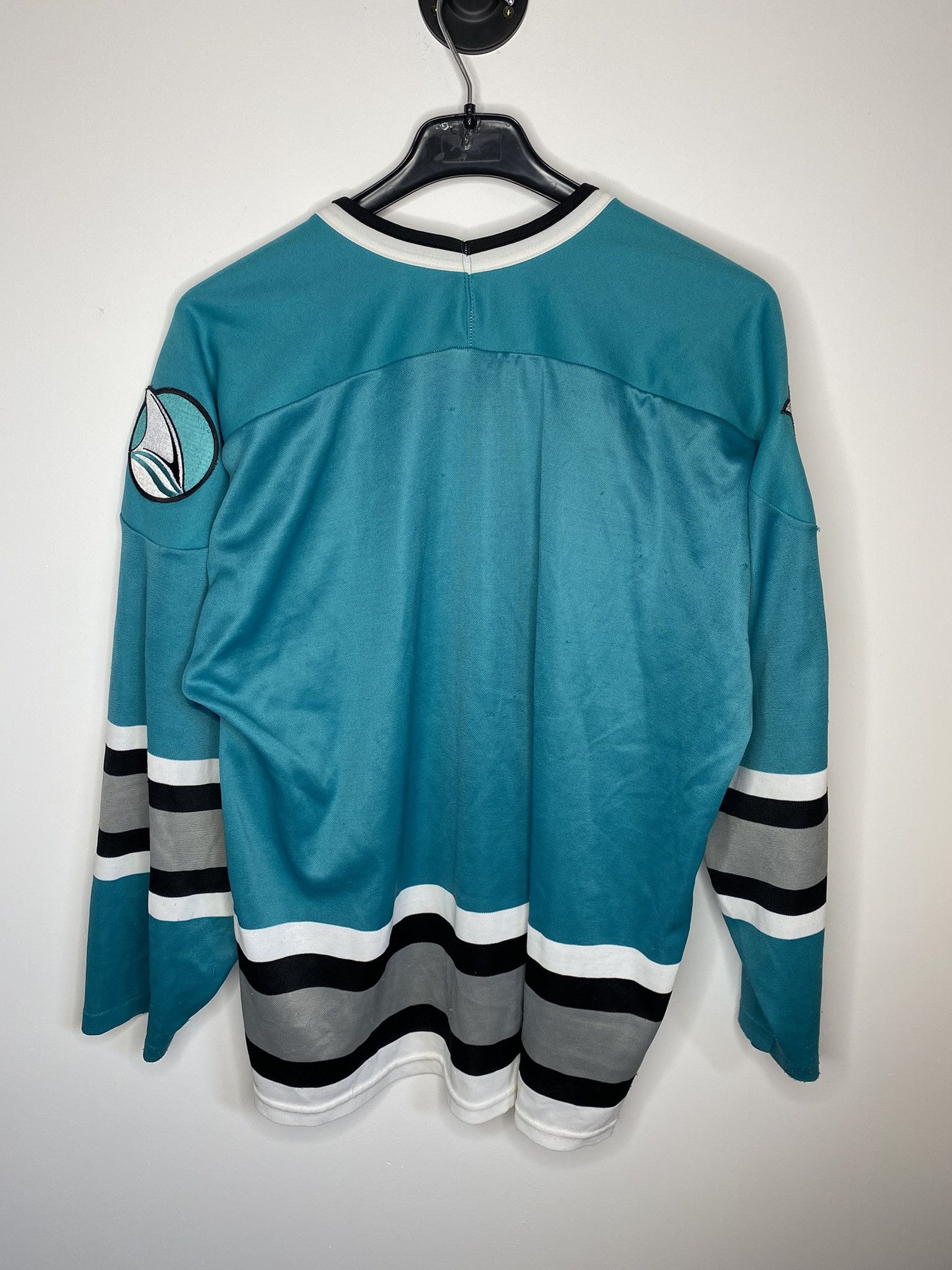 Ccm SAN JOSE SHARKS 80S NHL ICE HOCKEY SHIRT JERSEY VINTAGE Size US XL / EU 56 / 4 - 2 Thumbnail