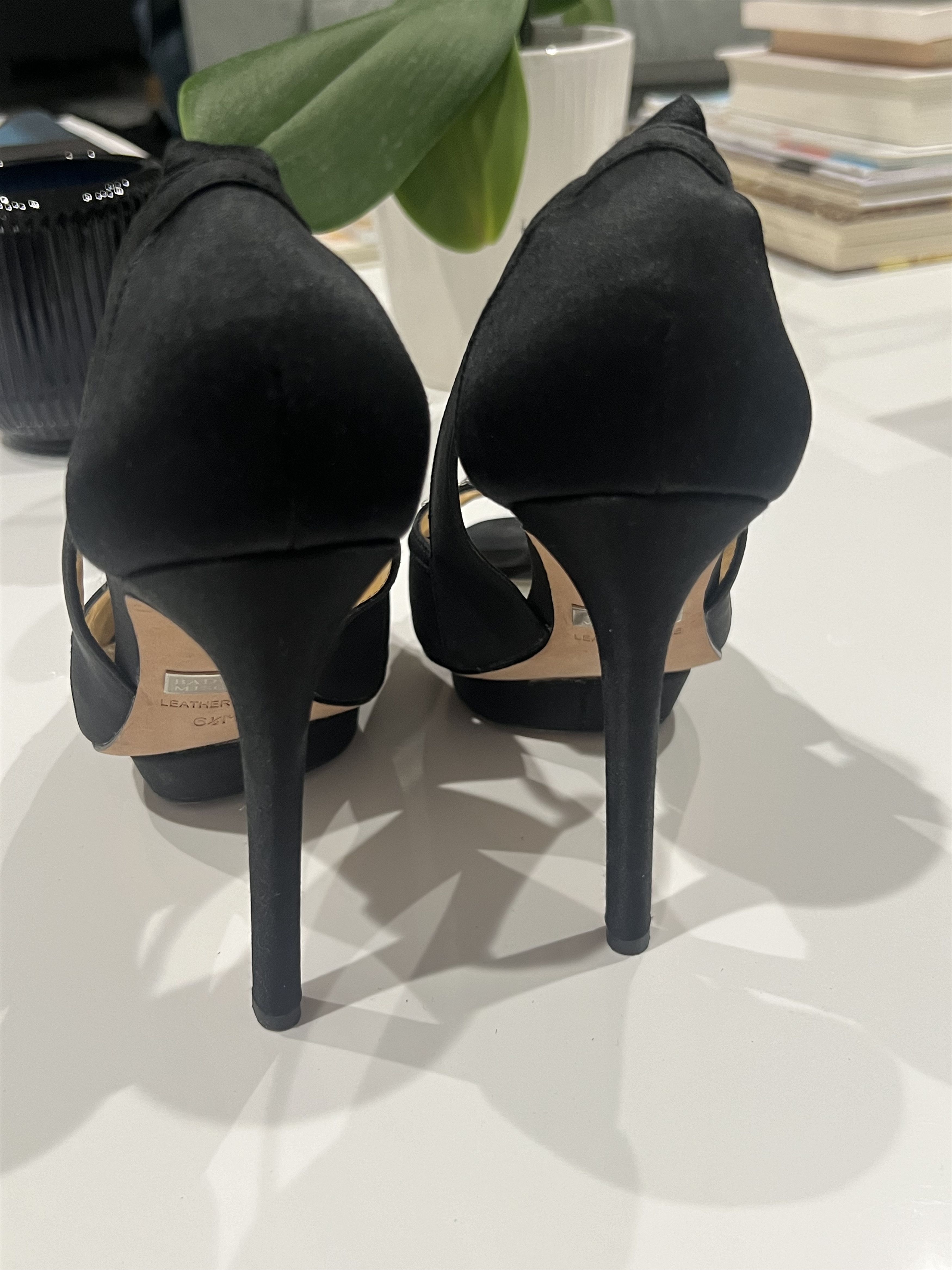 Badgley Mischka Vintage Badgley Mischka Foxy Pump - Black Satin Size US 6.5 / IT 36.5 - 4 Thumbnail