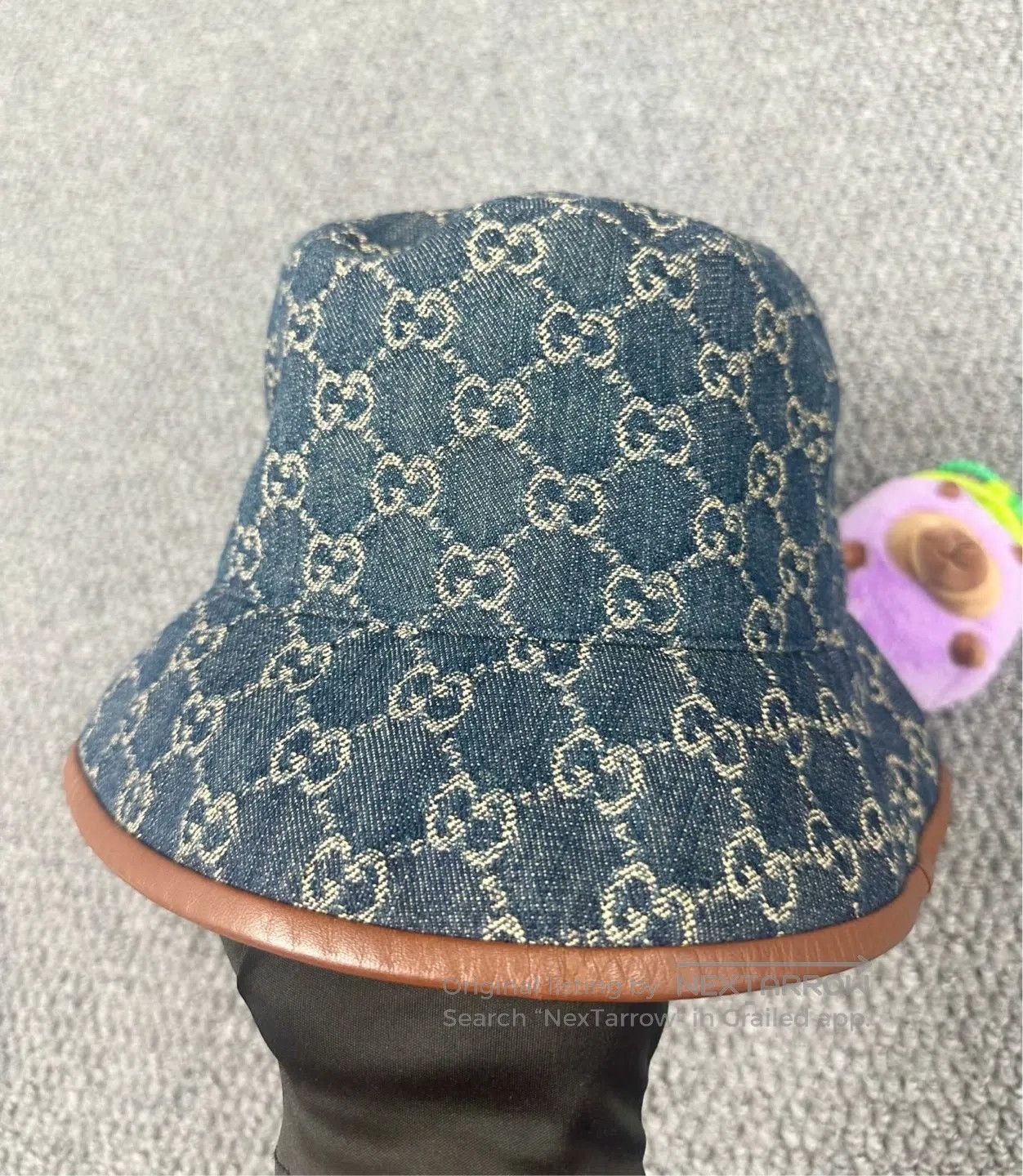 Gucci Guicci size M Blue Monogram Logo Fisherman's Hat| Size ONE SIZE - 2 Thumbnail