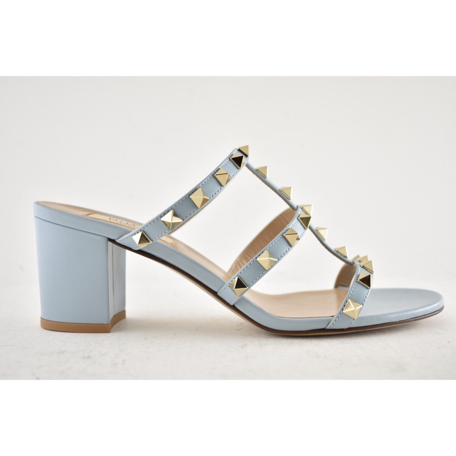 Valentino Valentino Rockstud City Slide 60mm Mule Blue Caged Sandal Size US 11 / IT 41 - 2 Thumbnail