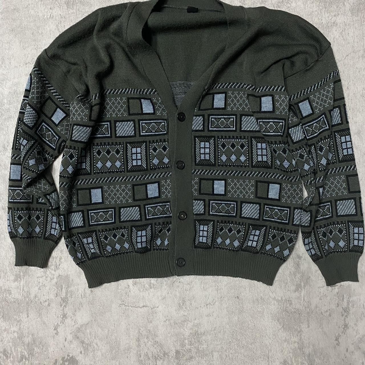 Other Retro green and blue cardigan cardigan Size US L / EU 52-54 / 3 - 1 Thumbnail