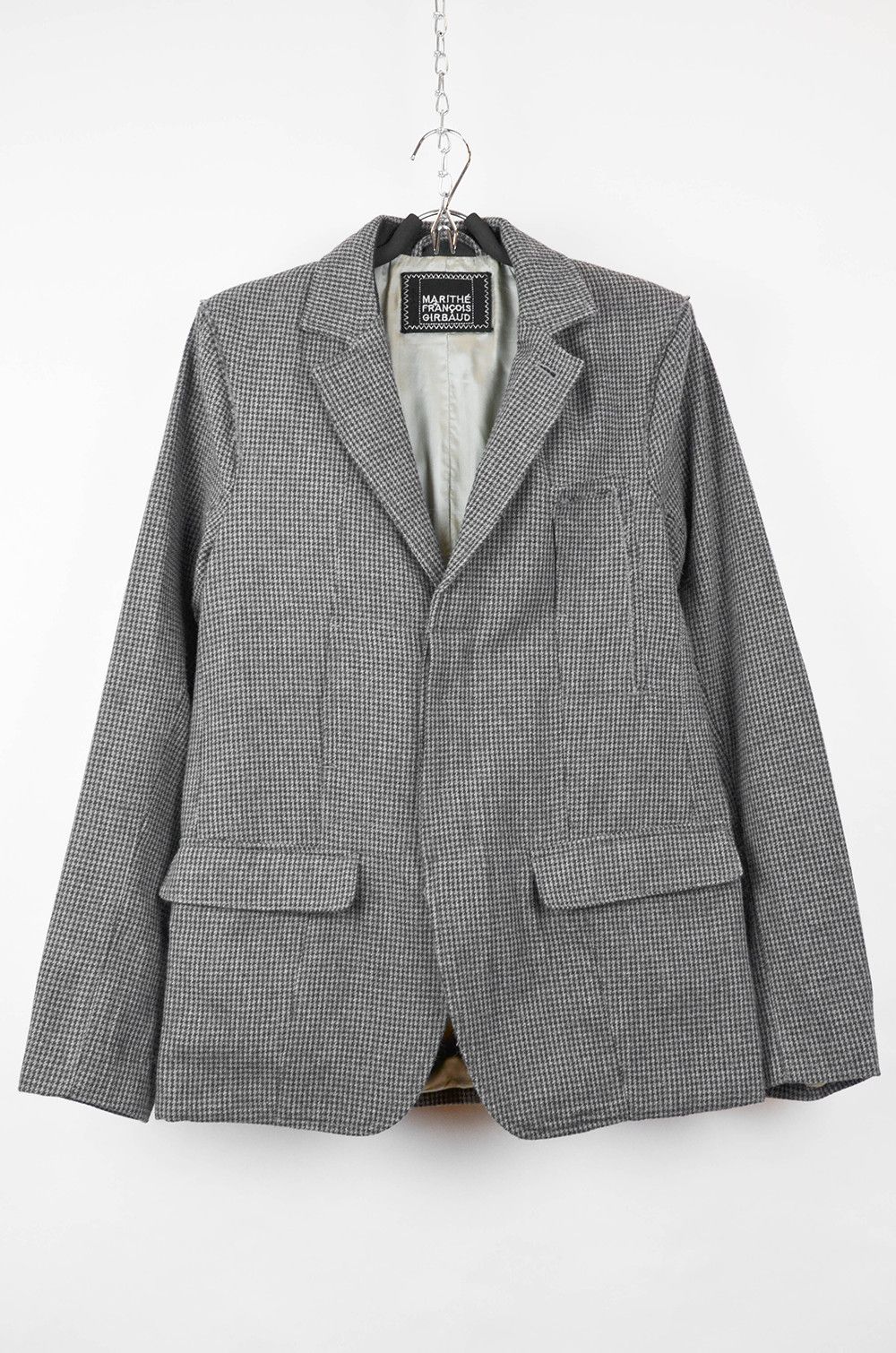 Marithe + Francois Girbaud MARITHE FRANCOIS GIBRAUD Gray Herringbone Blazer - S Size 46R - 1 Thumbnail