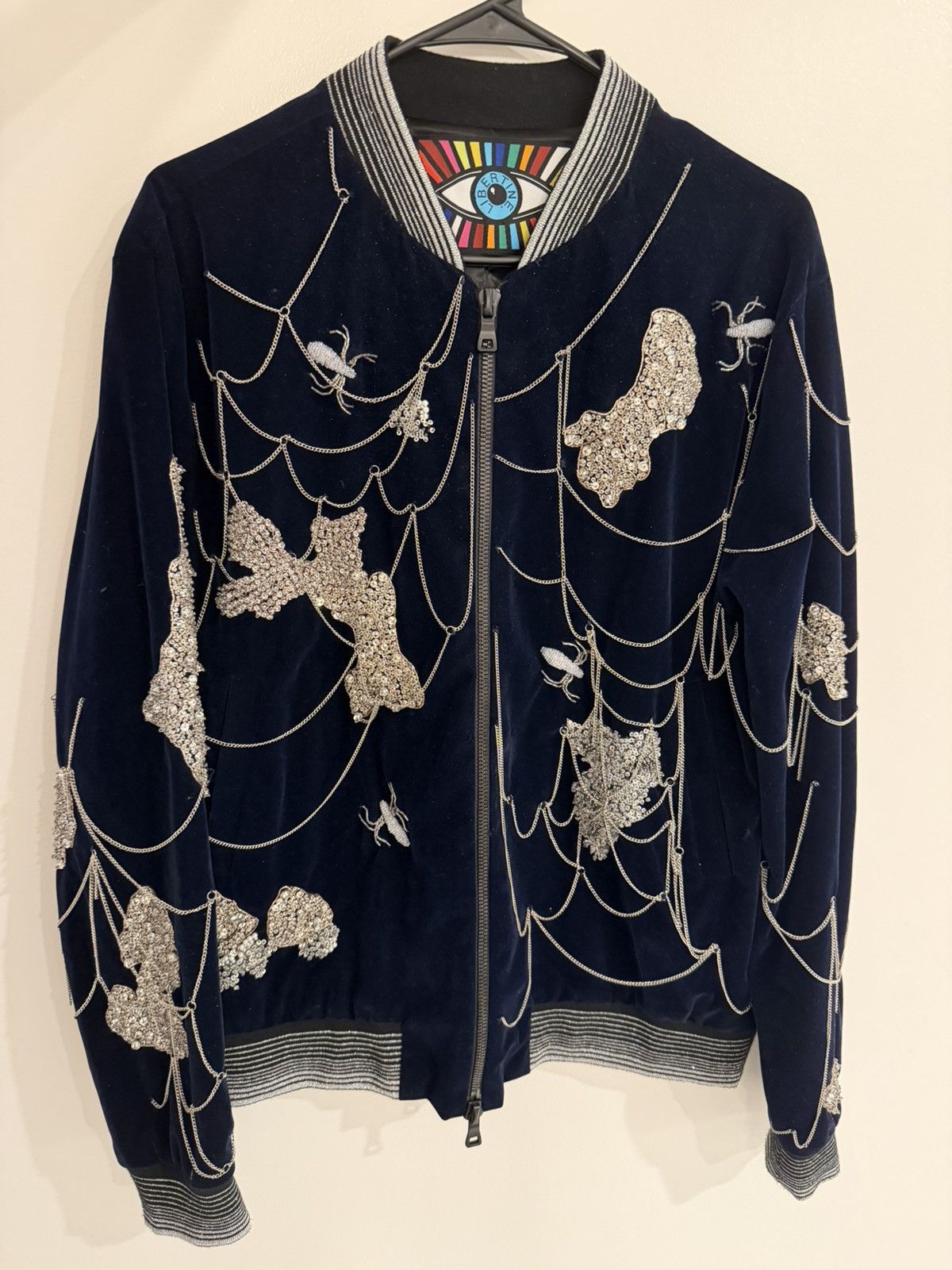 Libertine Navy Velvet Spider Jacket