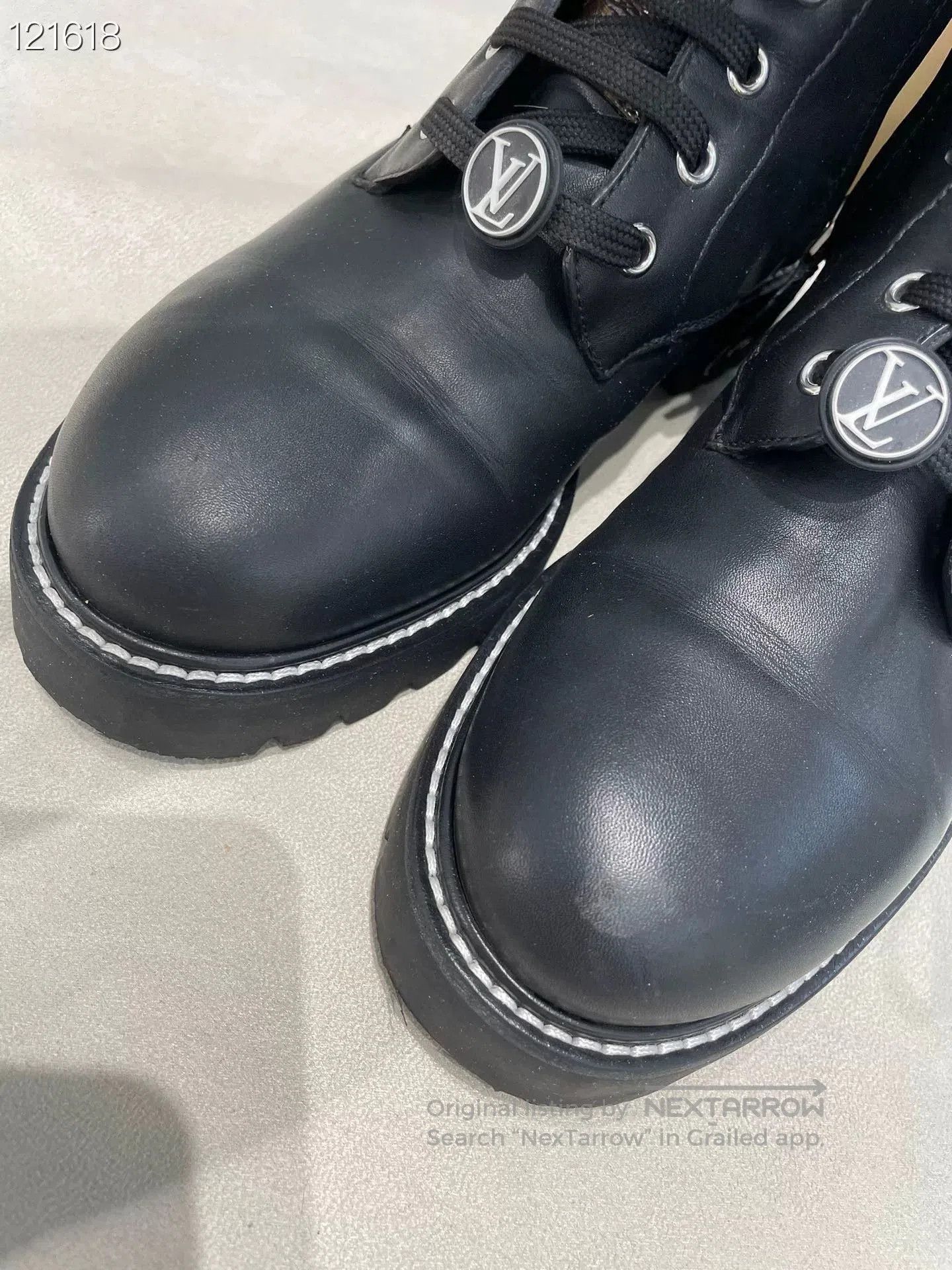 Louis Vuitton LV Women's Calf Leather Logo Martin Boots. Size US 8 / IT 38 - 2 Thumbnail