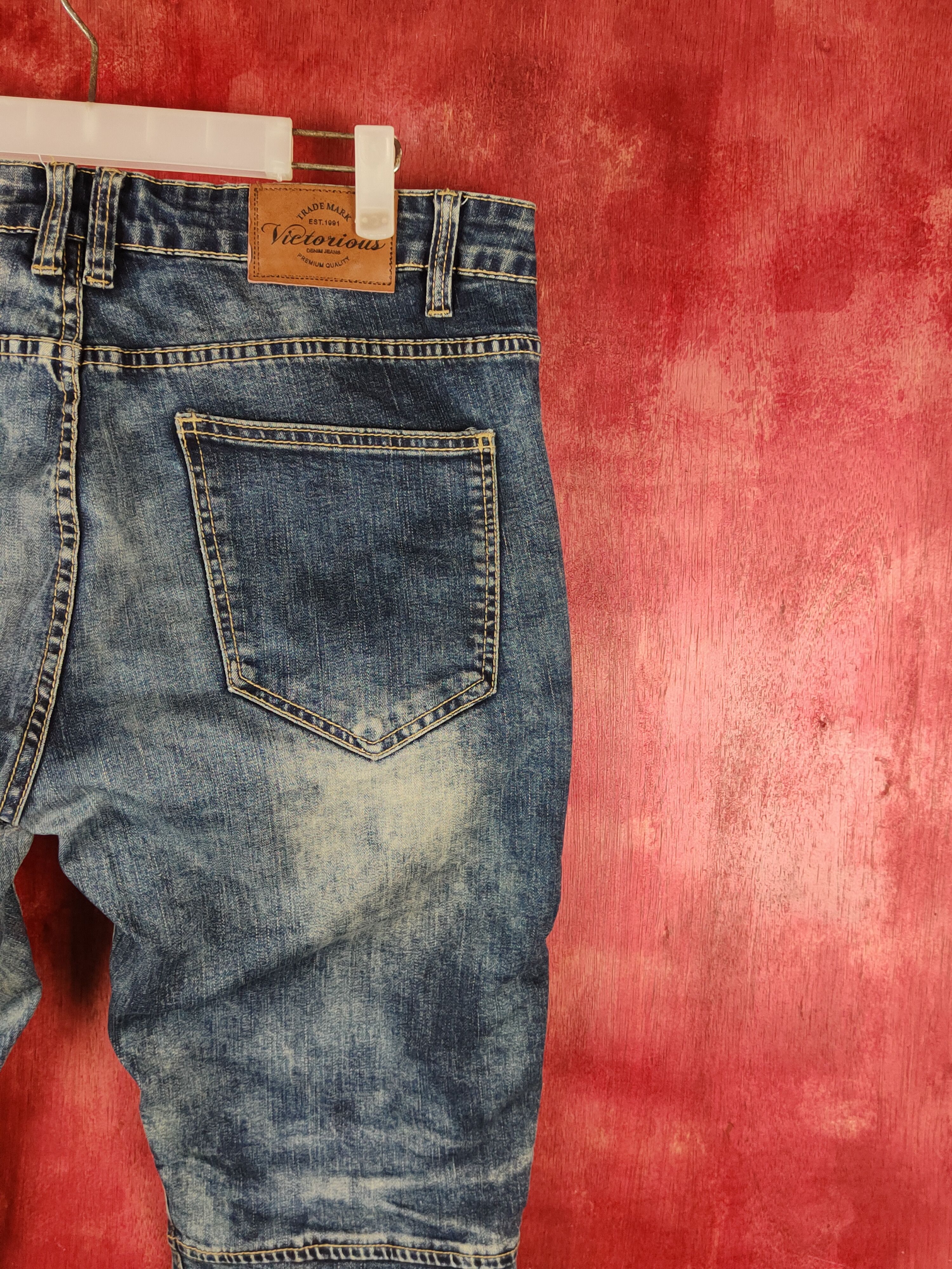 Japanese Brand Victorious bikers Distressed Ripped Skinny Jeans #S2309 Size US 34 / EU 50 - 12 Thumbnail