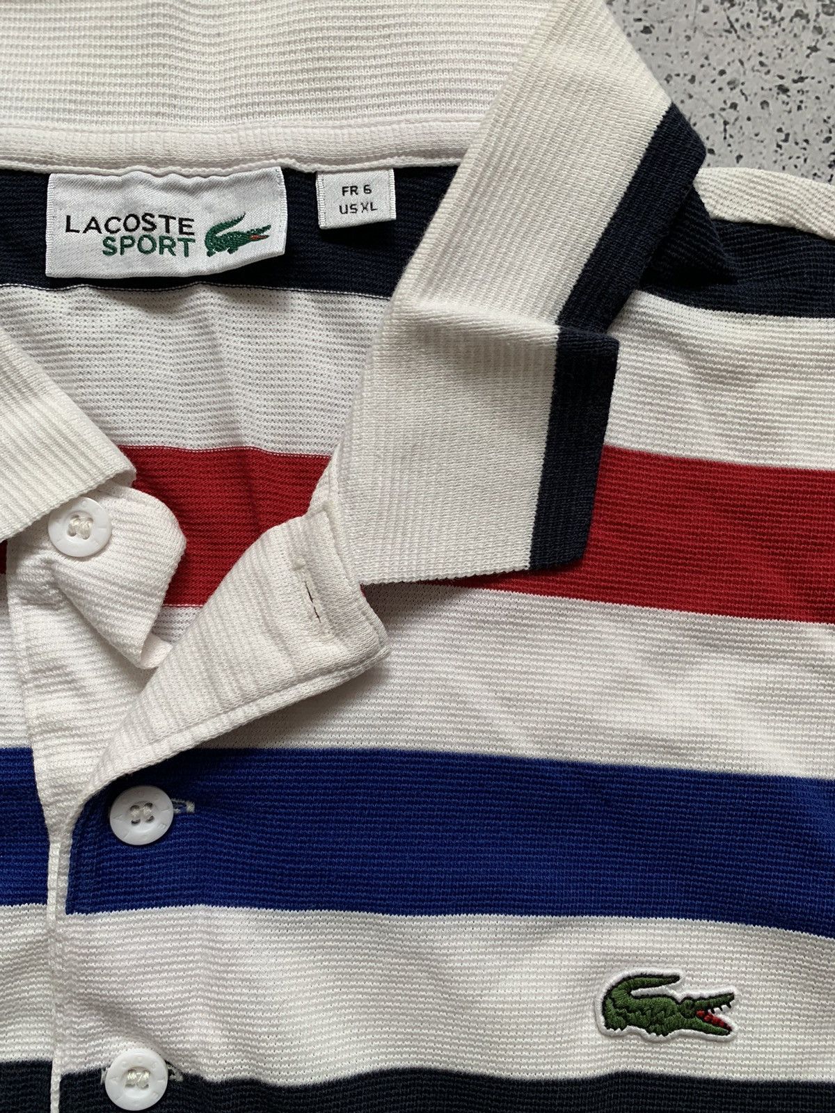 Lacoste × Vintage Vintage Lacoste Polos Striped USA Mini Logo Tee Y2K Size US L / EU 52-54 / 3 - 2 Thumbnail