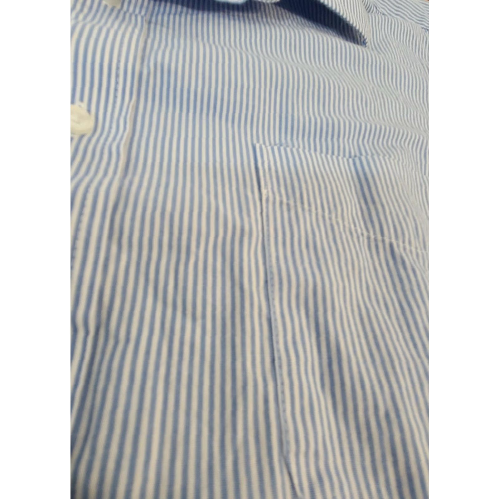 Club Room Club Room Regular Fit Men's Button-Down Collared Short Sleeve Shirt Size 17 Blue 100% Cotton Ginghams Dress Shirt Size US XL / EU 56 / 4 - 2 Thumbnail