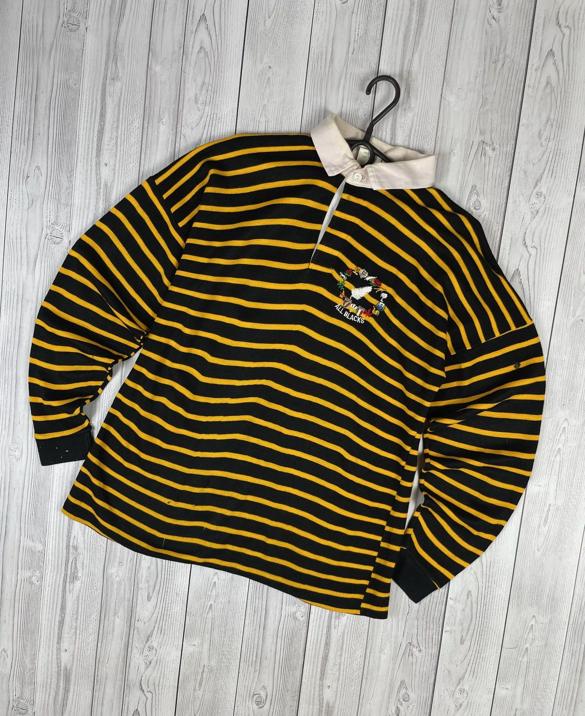 Vintage Vintage Stripped rugby jersey All Blacks international L Size US L / EU 52-54 / 3 - 1 Thumbnail