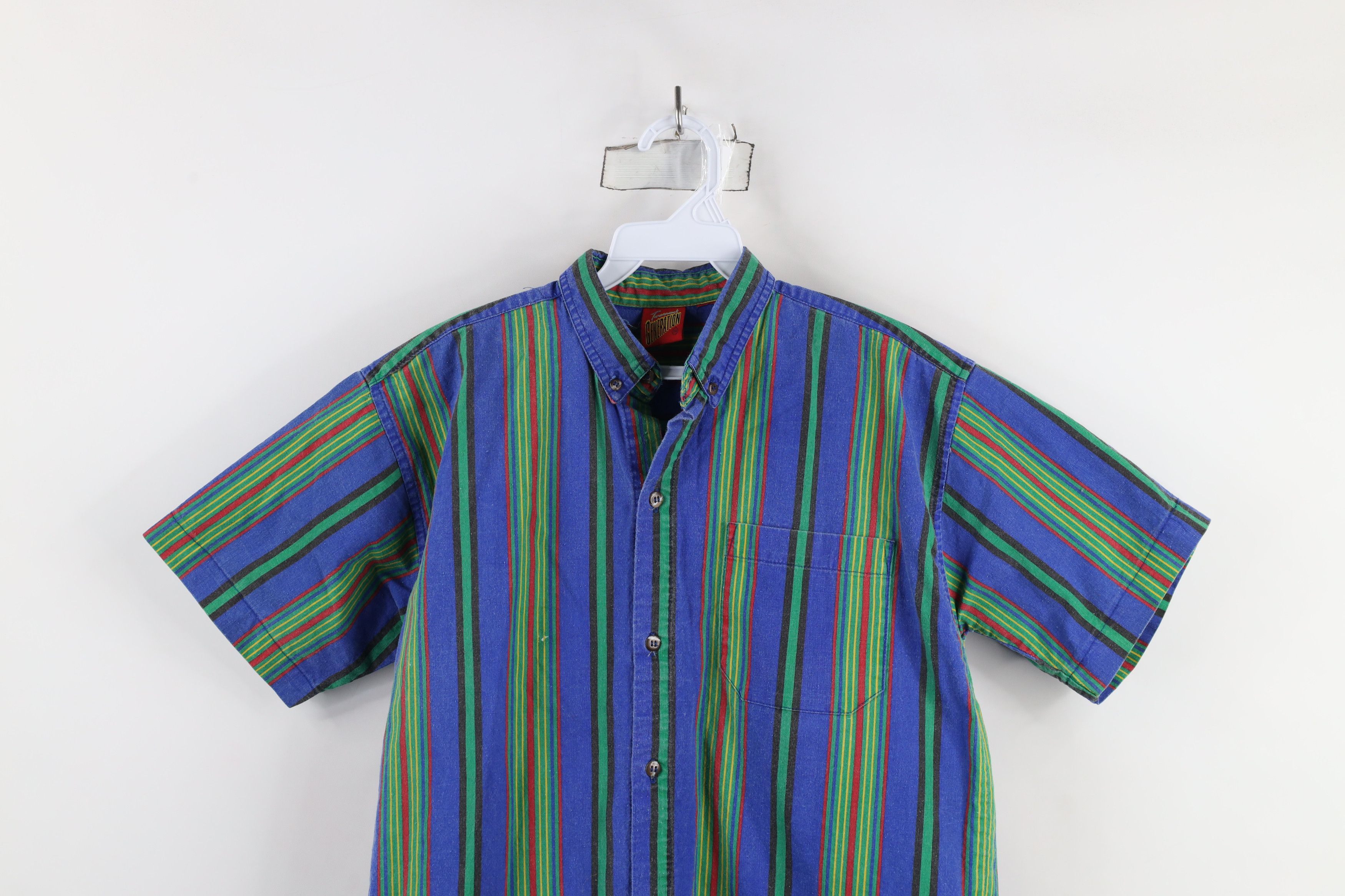 Vintage Vintage 90s Streetwear Striped Short Sleeve Button Shirt Size US S / EU 44-46 / 1 - 2 Thumbnail