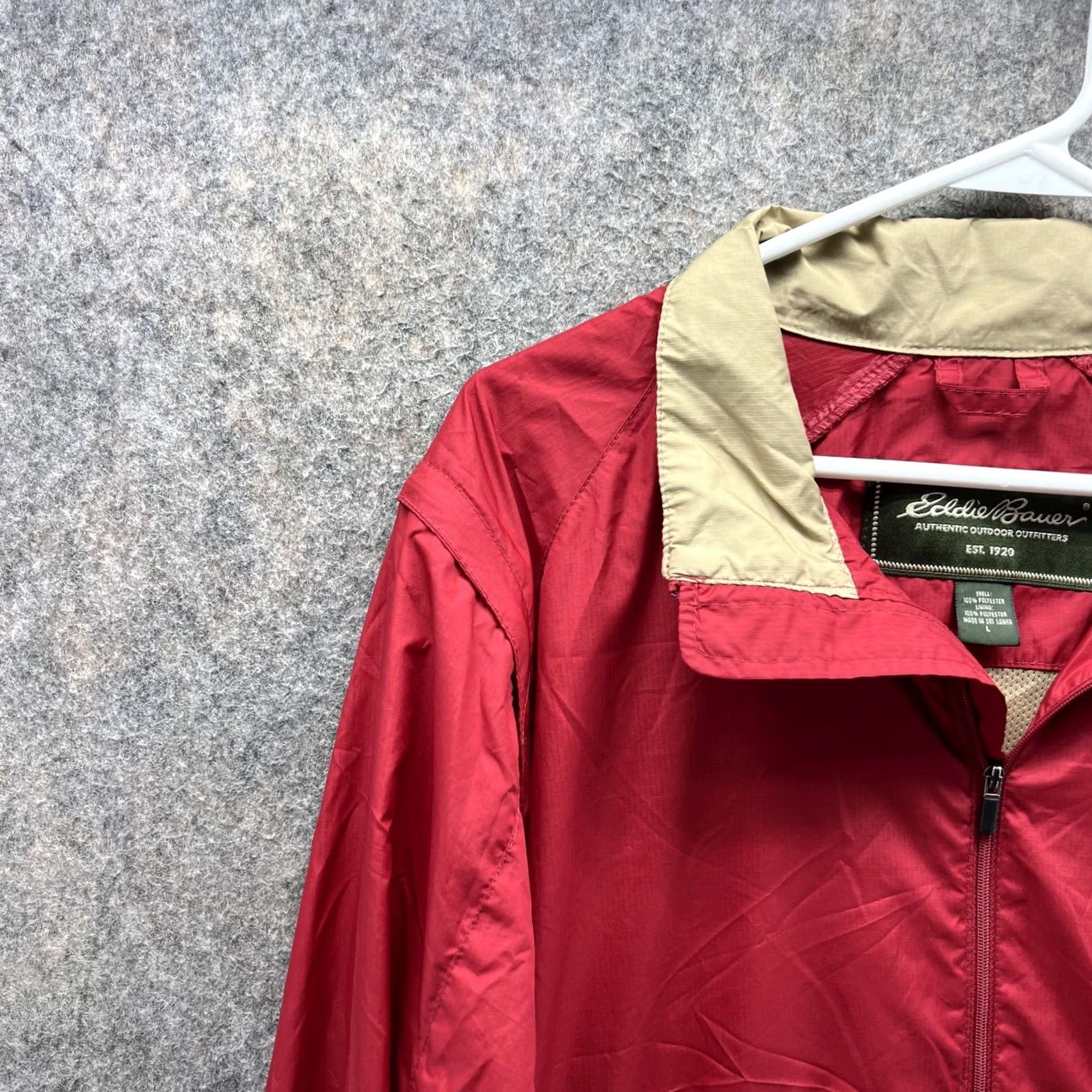 Eddie Bauer VINTAGE Eddie Bauer Jacket Windbreaker Full Zip Red Polyester OUTDOORS Men Large L Size US L / EU 52-54 / 3 - 7 Thumbnail
