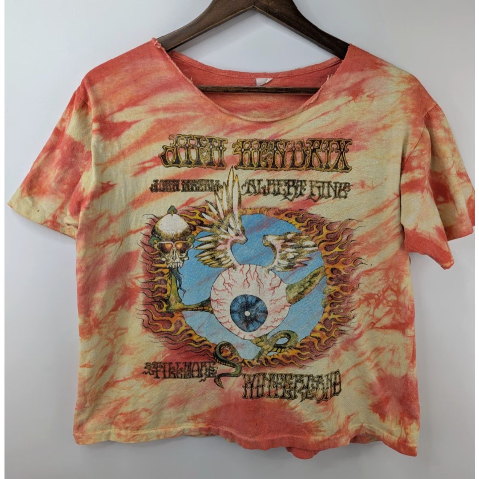 Vintage VINTAGE Wright’s Heavy Weight Jimi Hendrix T-Shirt Flying Eyeball Albert King Fillmore Winterland Sz L Orange Woman? Mens Size US L / EU 52-54 / 3 - 3 Thumbnail