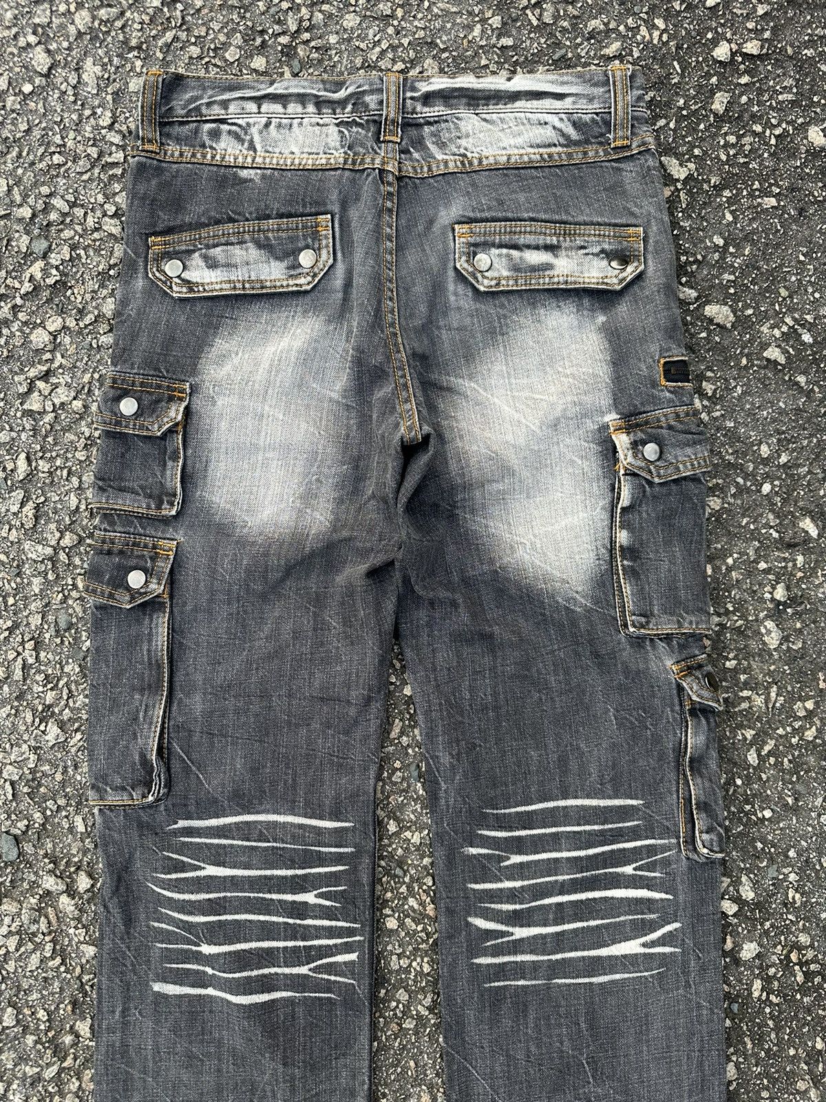 If Six Was Nine DENIM CARGO PANTS VOMANIE FADED VINTAGE Size US 30 / EU 46 - 10 Thumbnail