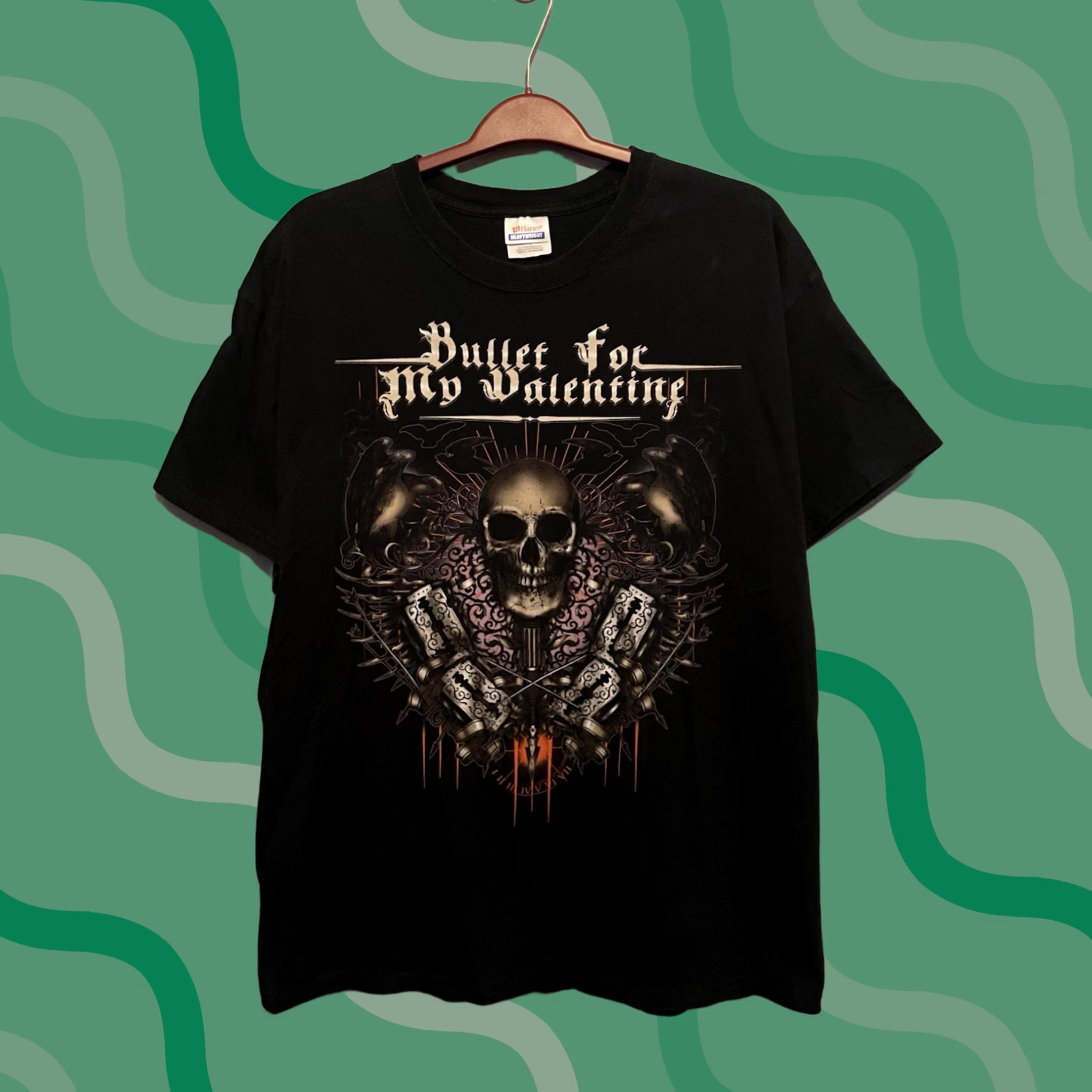 Valentino VINTAGE Bullet for My Valentine T-Shirt XL Black Skull Heavy Metal Mens XS? No, keep accurate: XL Size Shirt Size US XL / EU 56 / 4 - 1 Thumbnail