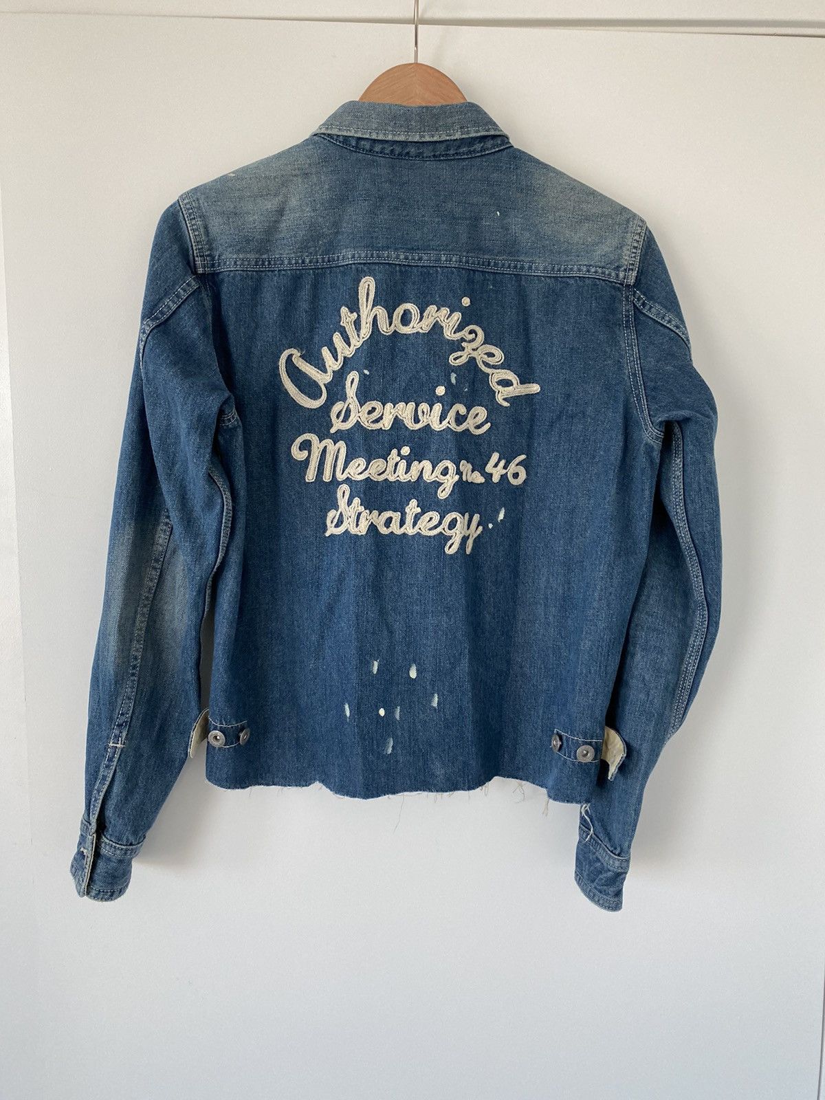 Vintage Faded distressed stitch embroidered denim jacket Size US S / EU 44-46 / 1 - 3 Thumbnail